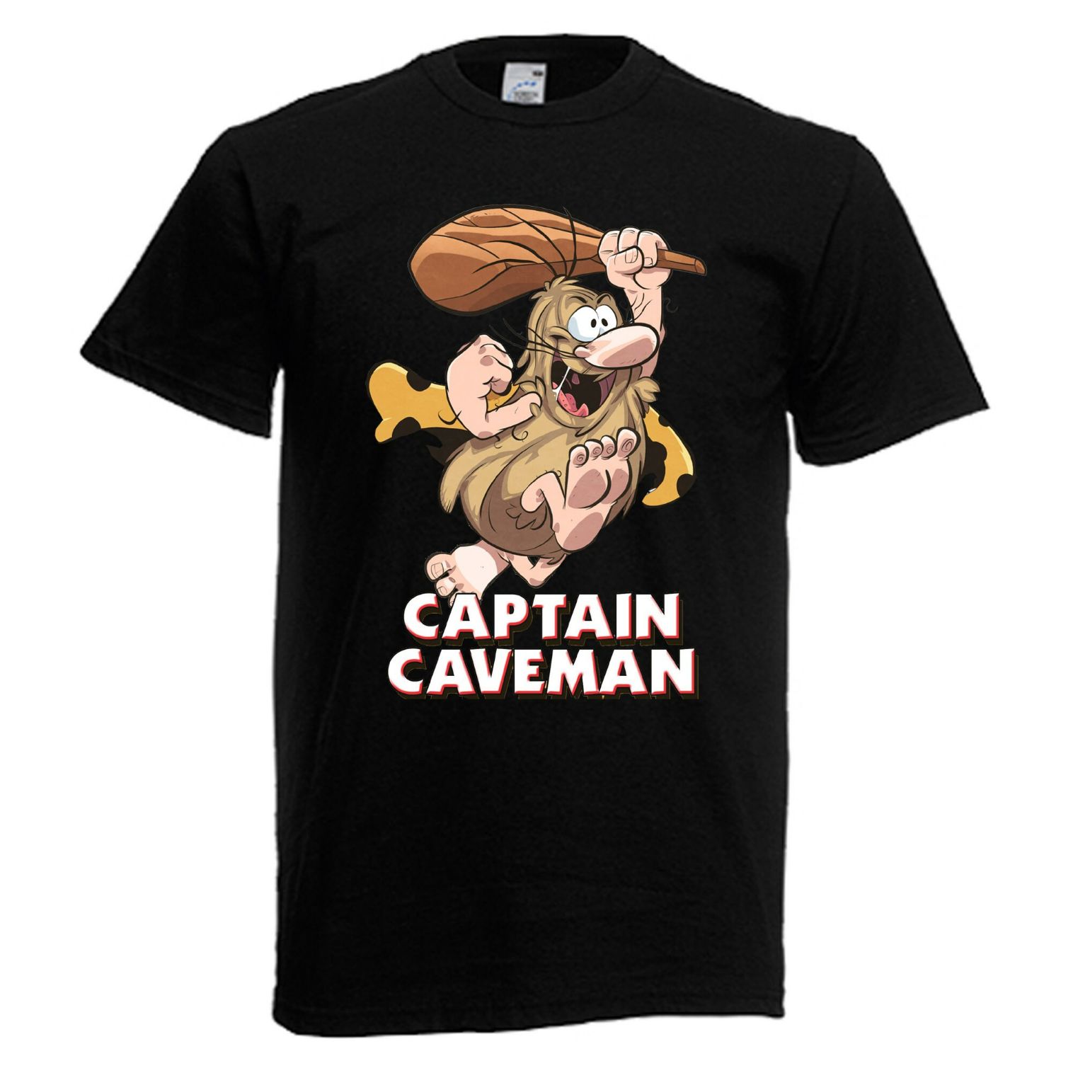 Captain Caveman Retro Cartoon Mens Red Black Gray T-Shirt Captain Caveman Retro Cartoon Mens Red Black Gray T-Shirt