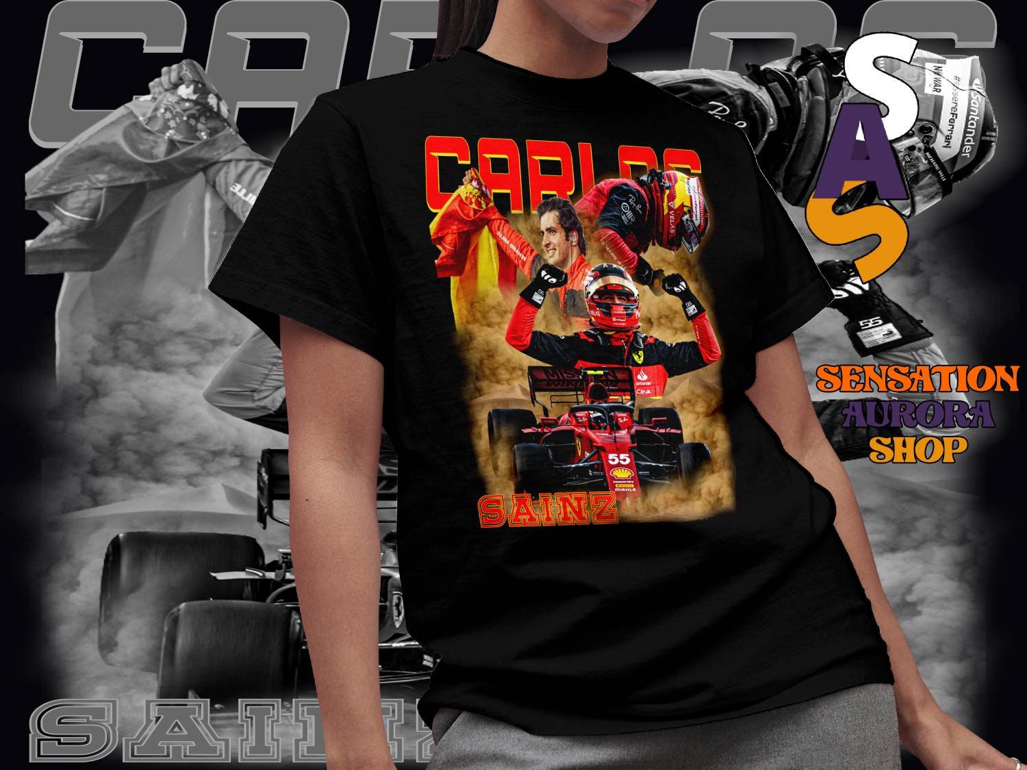 Carlos Sainz Driver Racing Championship Race Formula 90 Unisex T-Shirt Carlos Sainz Driver Racing Championship Race Formula 90 Unisex T-Shirt