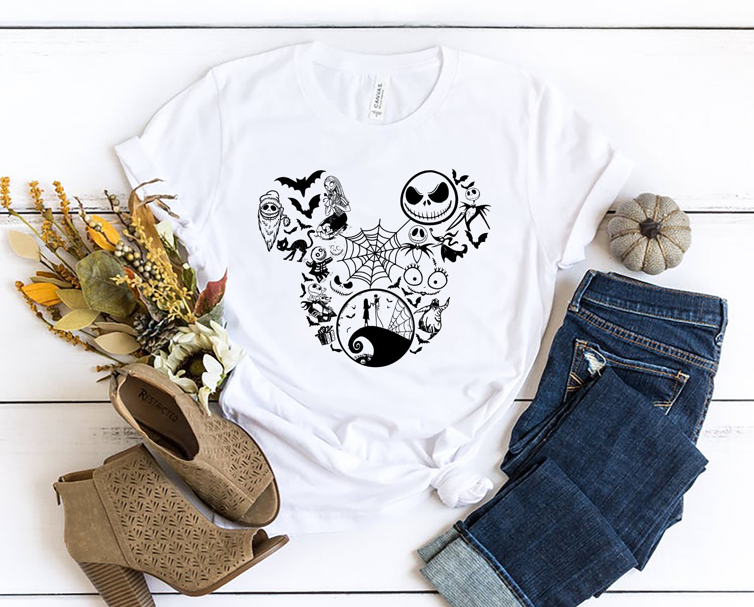 Characters Jack And Sally Disney Halloween Nightmare Before Christmas Unisex T-Shirt Characters Jack And Sally Disney Halloween Nightmare Before Christmas Unisex T-Shirt