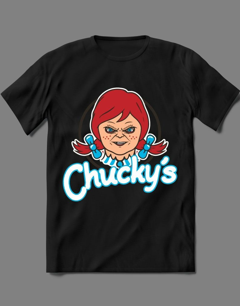 Chuckys Fast Food Horror Logos Mashup Shirt Chuckys Fast Food Horror Logos Mashup Shirt
