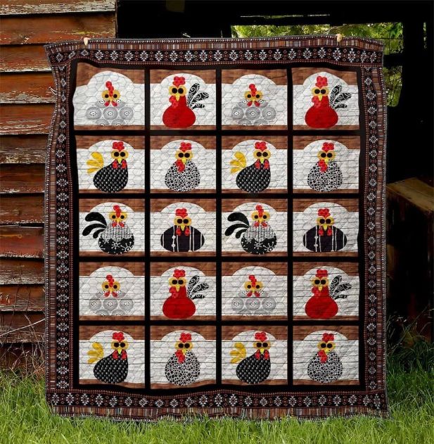 Cool Chicken Collection Quilt Blanket Cool Chicken Collection Quilt Blanket