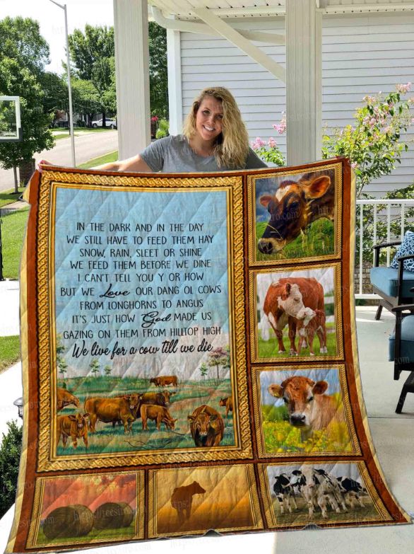 Cow Poem We Live For A Cow Til We Die Quilt Blanket Cow Poem We Live For A Cow Til We Die Quilt Blanket