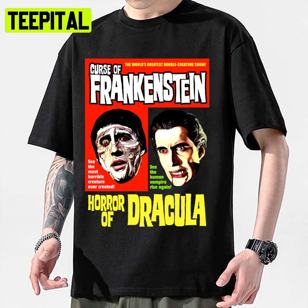 Curse Of Frankenstein Horror Of Dracula Halloween Spooky Night Unisex Sweatshirt Curse Of Frankenstein Horror Of Dracula Halloween Spooky Night Unisex Sweatshirt