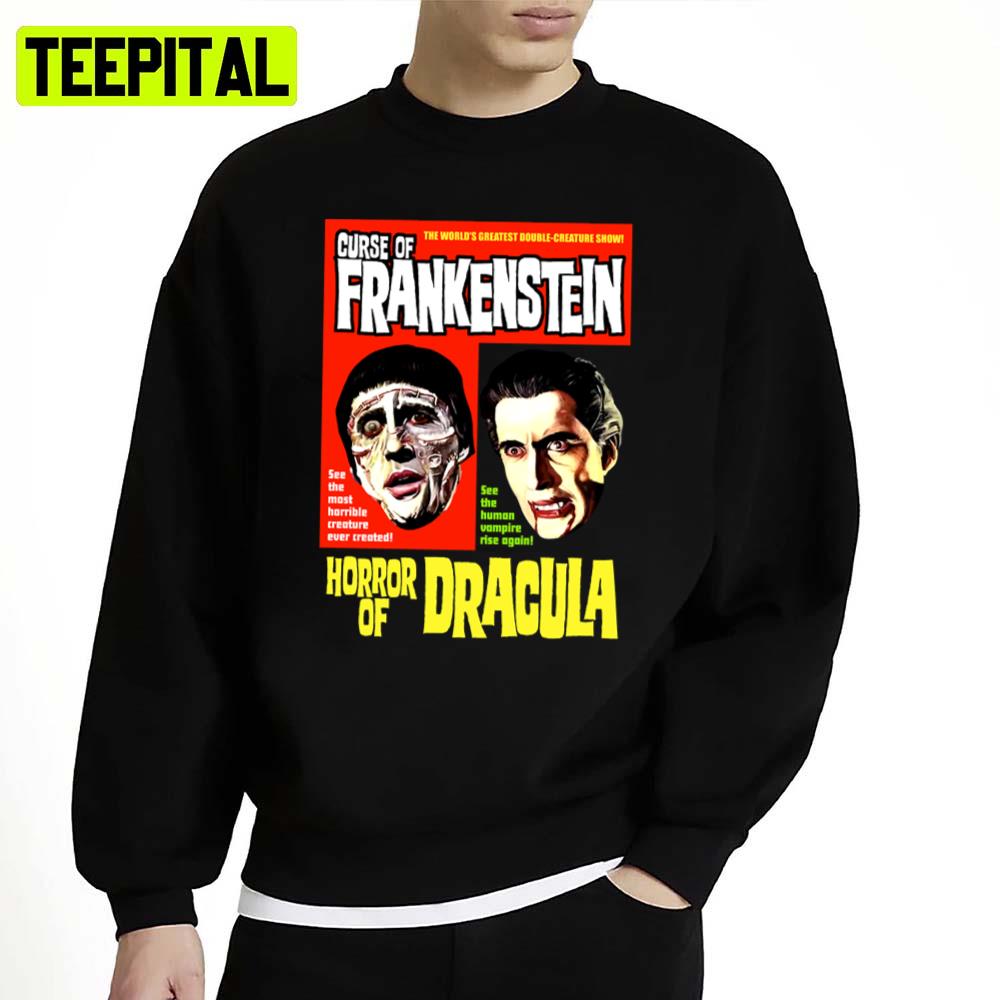 Curse Of Frankenstein Horror Of Dracula Halloween Spooky Night Unisex Sweatshirt Curse Of Frankenstein Horror Of Dracula Halloween Spooky Night Unisex Sweatshirt