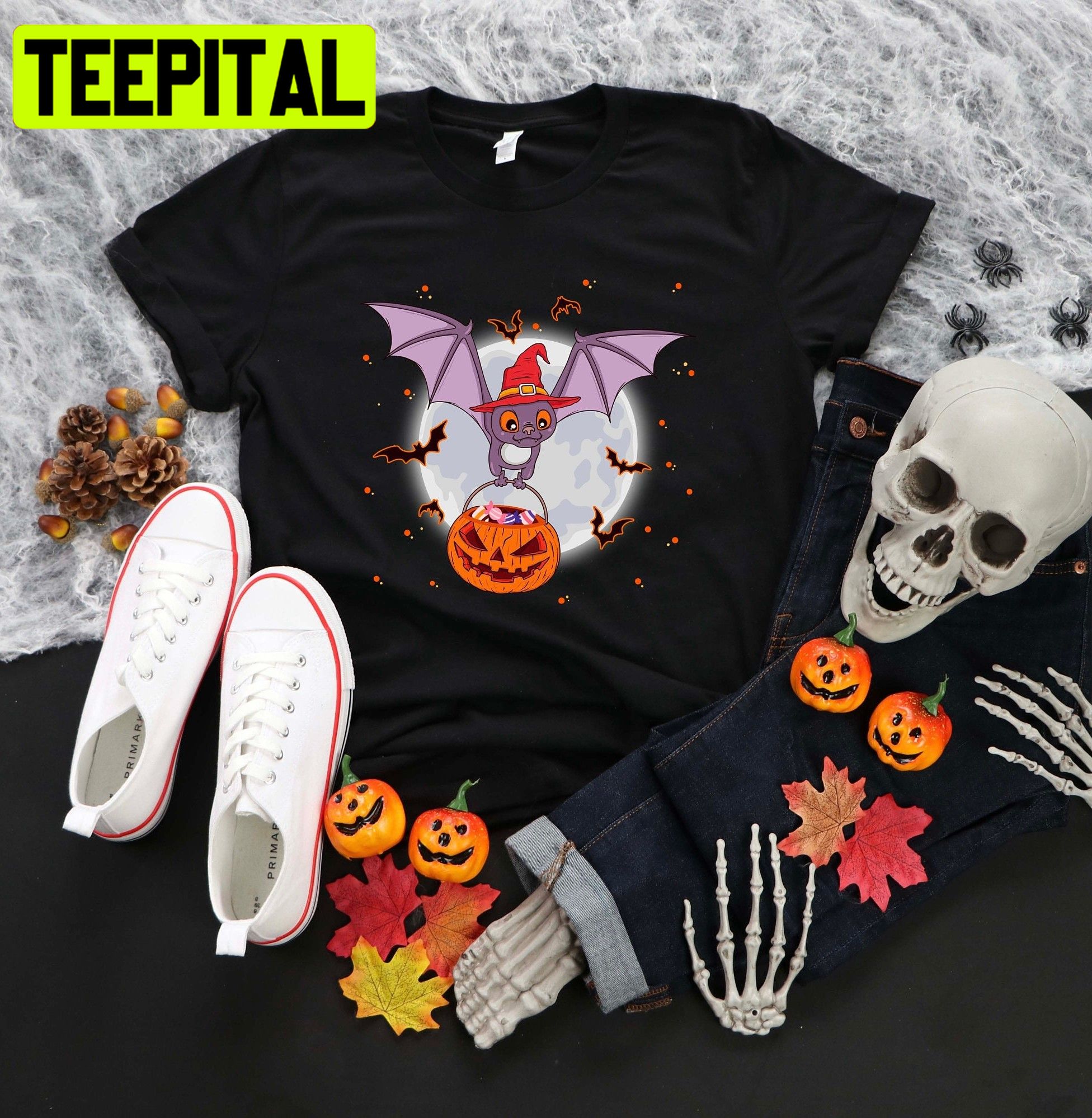 Cute Bat And Candy Halloween Unisex T-Shirt Cute Bat And Candy Halloween Unisex T-Shirt