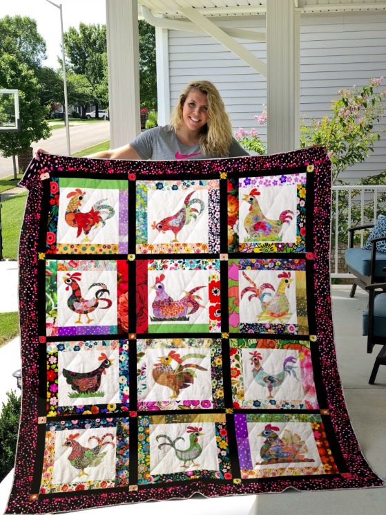 Cute Chicken Patterns Quilt Blanket Cute Chicken Patterns Quilt Blanket