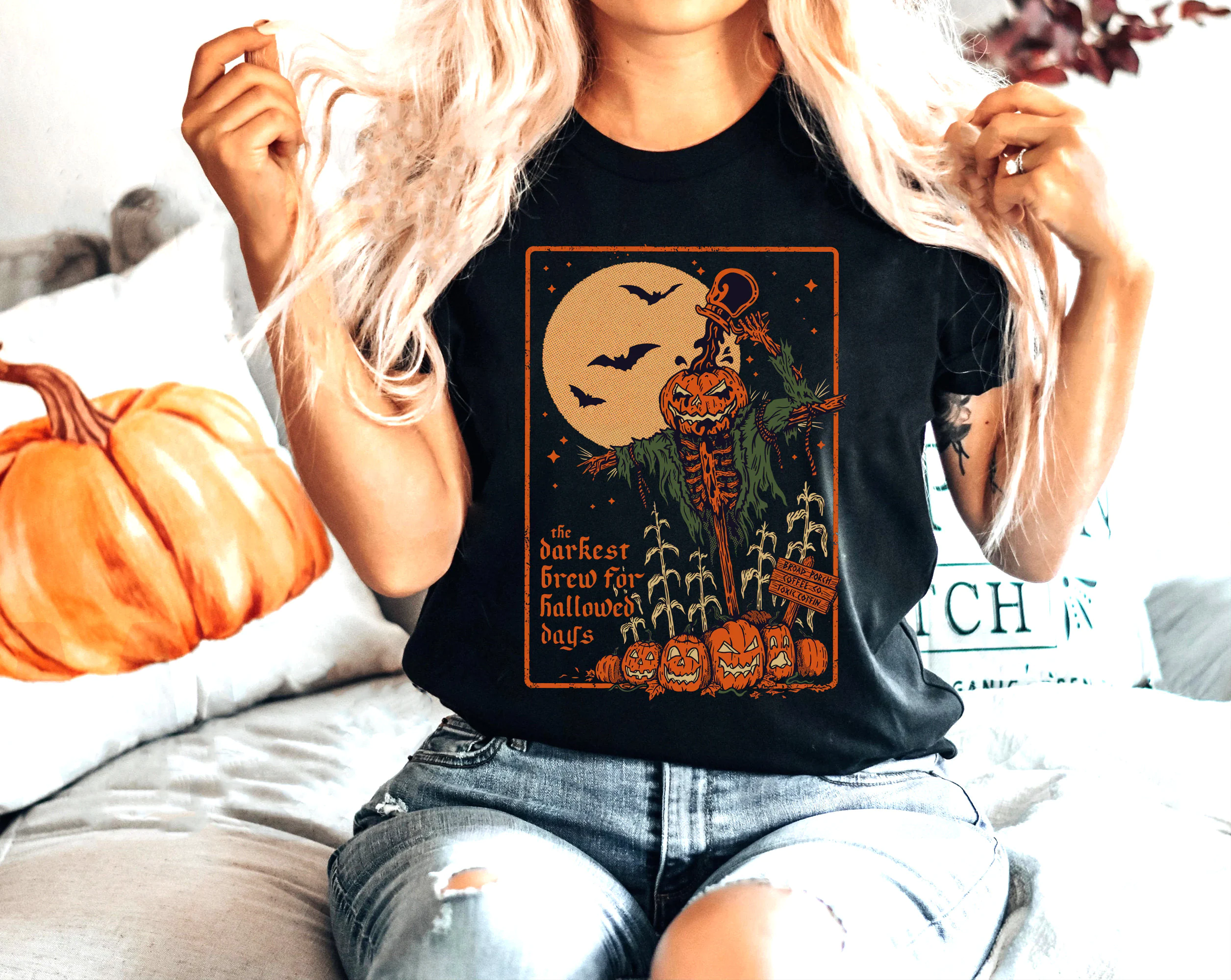 D Pumpkin Under The Moon Fall Disney Halloween New Art T-Shirt D Pumpkin Under The Moon Fall Disney Halloween New Art T-Shirt