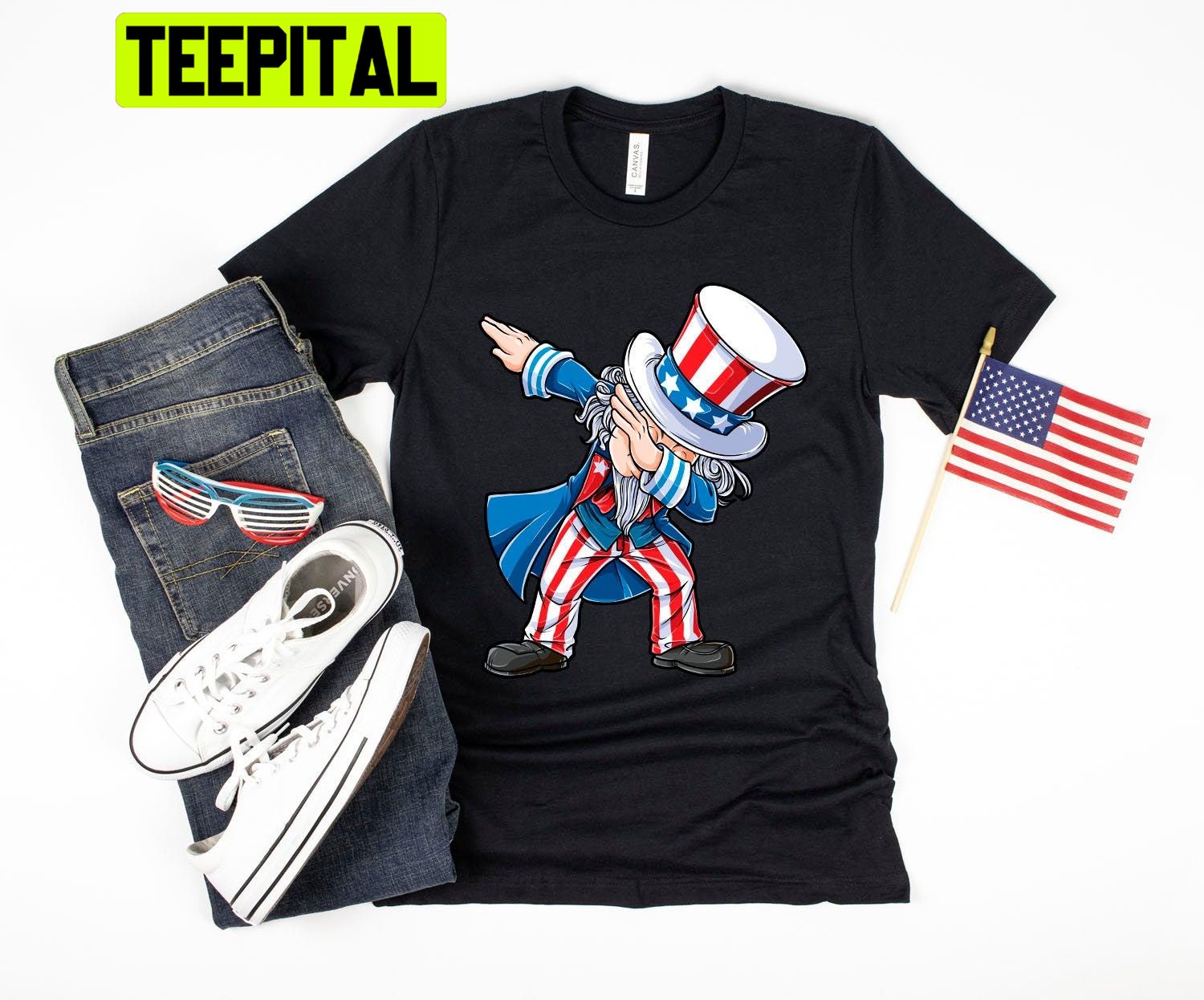 Dabbing Uncle Sam Shirt 4th Of July Trending Unisex T-Shirt Dabbing Uncle Sam Shirt 4th Of July Trending Unisex T-Shirt