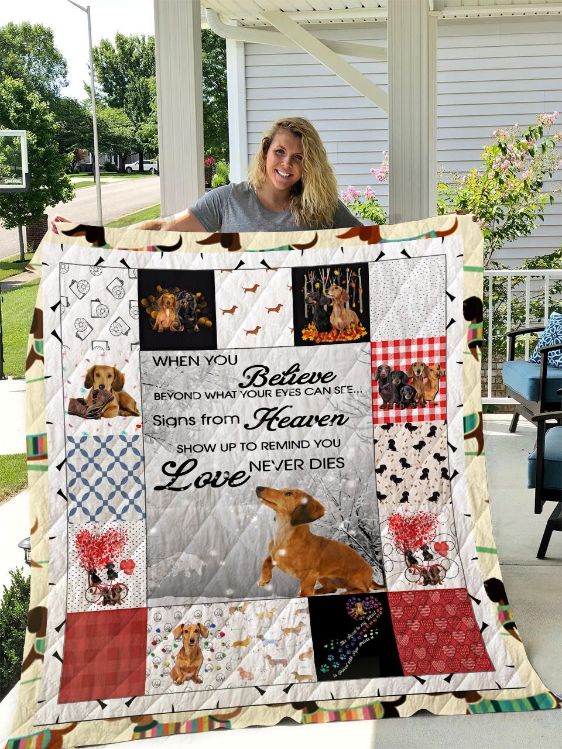 Dachshunds Signs From Heaven Show Up Ne Dies Quilt Blanket Dachshunds Signs From Heaven Show Up Ne Dies Quilt Blanket