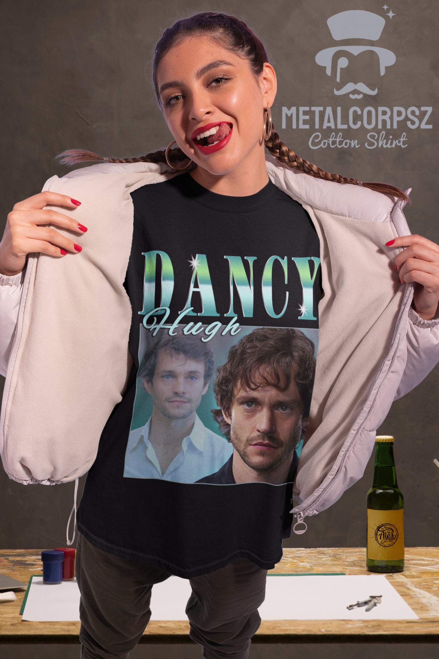 Dancy Hugh Inspired 90s Portrait Art Unisex T-Shirt Dancy Hugh Inspired 90s Portrait Art Unisex T-Shirt