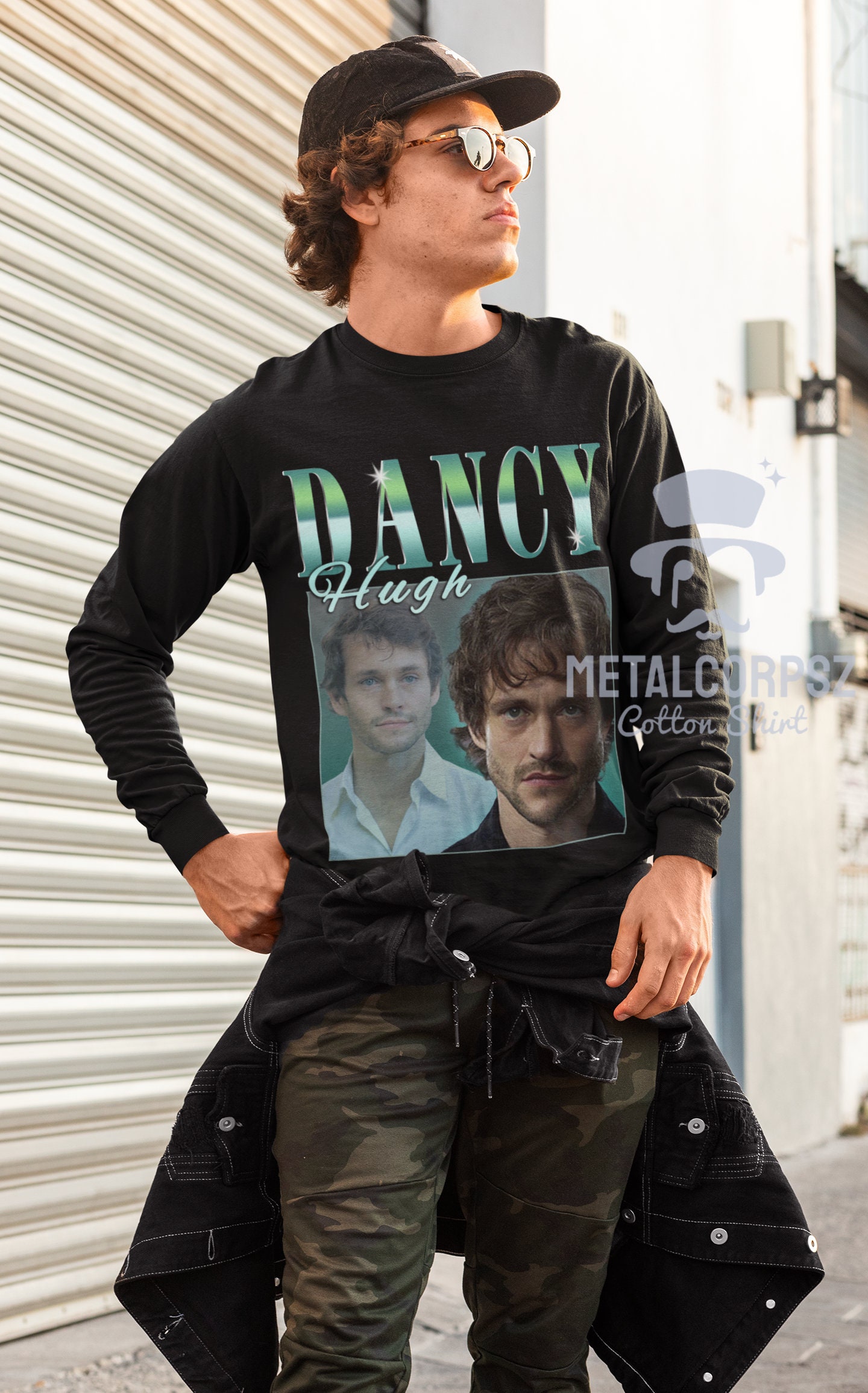 Dancy Hugh Inspired 90s Portrait Art Unisex T-Shirt Dancy Hugh Inspired 90s Portrait Art Unisex T-Shirt
