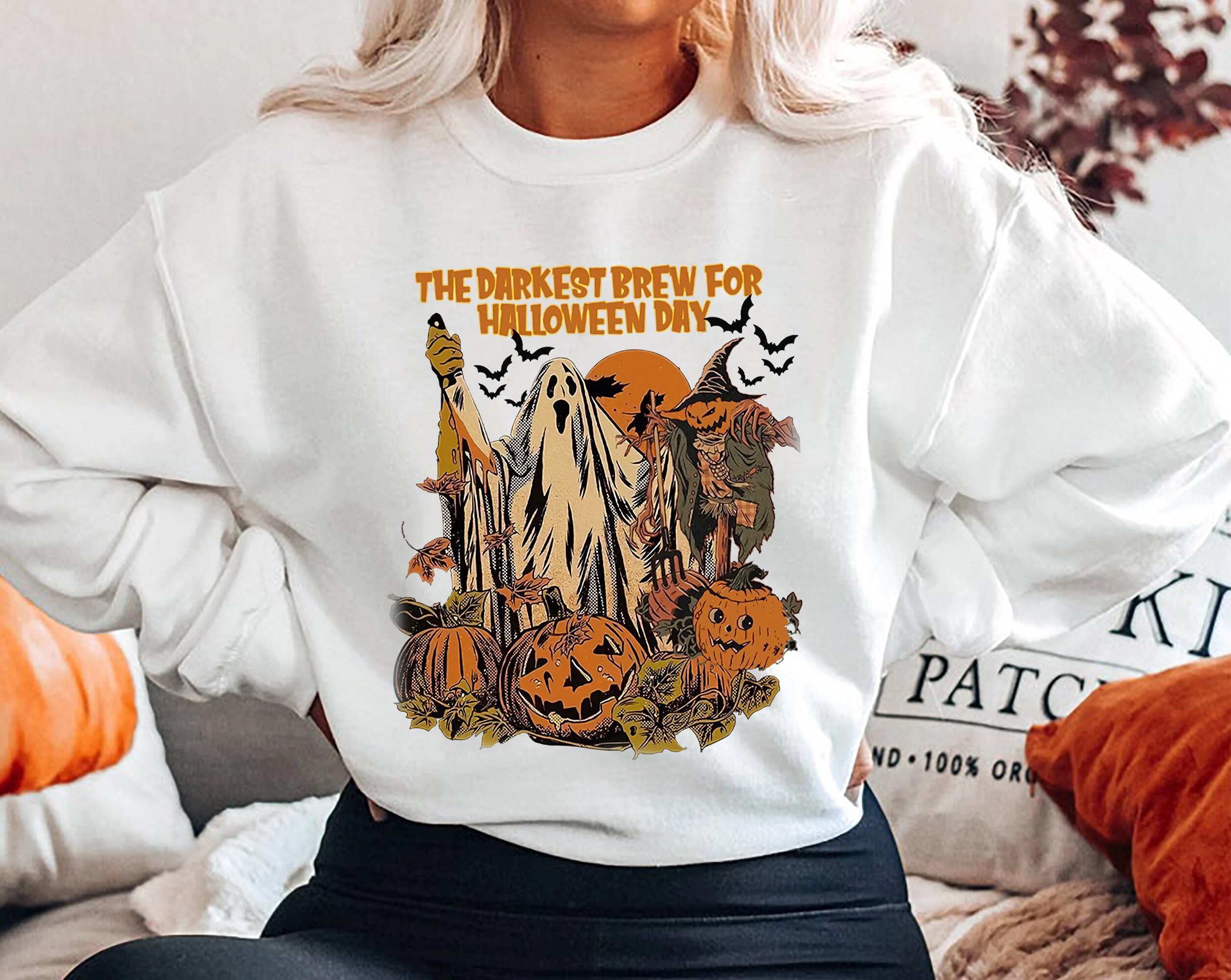 Darkest Brew For Day Pumpkin Boo Ghost Under The Moon Disney Halloween New Art T-Shirt Darkest Brew For Day Pumpkin Boo Ghost Under The Moon Disney Halloween New Art T-Shirt
