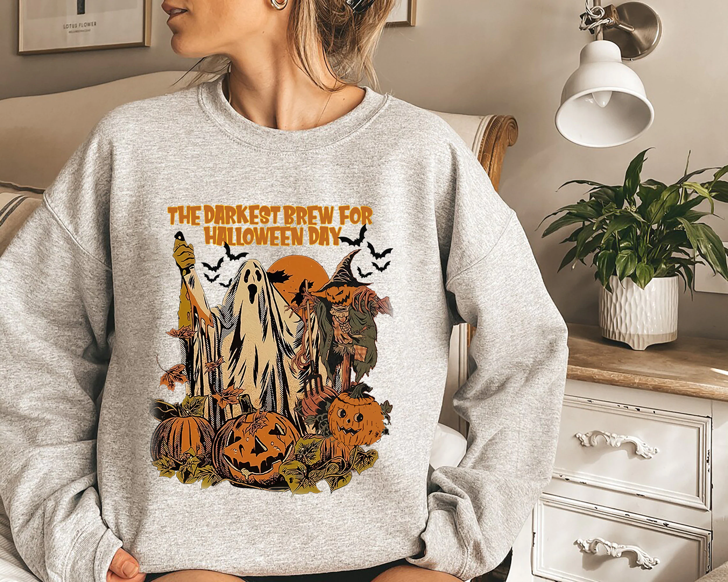 Darkest Brew For Day Pumpkin Boo Ghost Under The Moon Disney Halloween New Art T-Shirt Darkest Brew For Day Pumpkin Boo Ghost Under The Moon Disney Halloween New Art T-Shirt