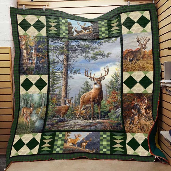 Deer Hunting Buck And Doe Hunting Lo Quilt Blanket Deer Hunting Buck And Doe Hunting Lo Quilt Blanket
