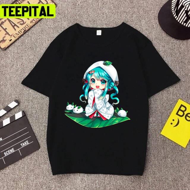 Design For Christmas Cute Chibi Hatsune Miku Unisex T-Shirt Design For Christmas Cute Chibi Hatsune Miku Unisex T-Shirt