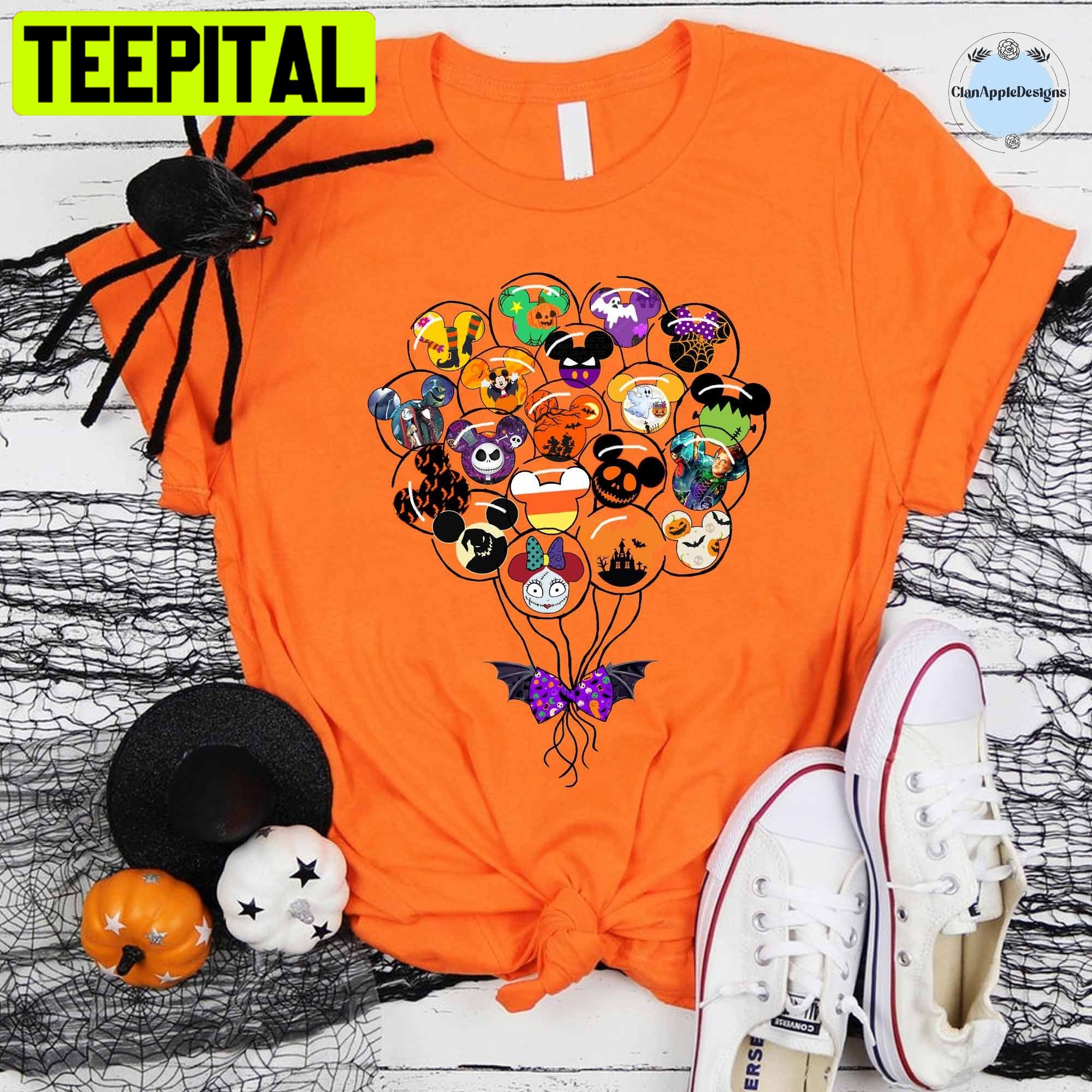 Disney Characters Halloween Balloons Unisex T-Shirt Disney Characters Halloween Balloons Unisex T-Shirt