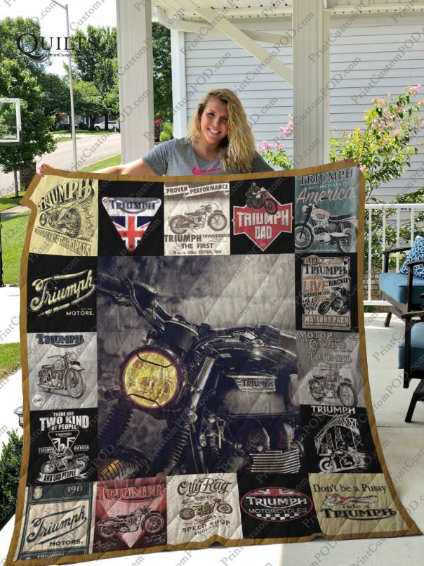 Don't Be A Pussy Ride A Triumph Quilt Blanket Don't Be A Pussy Ride A Triumph Quilt Blanket