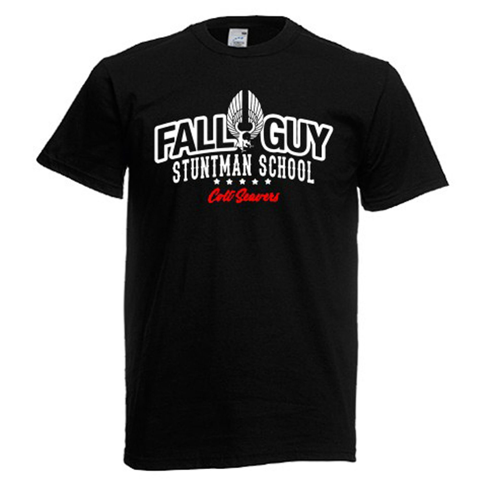 Fall Guy Stuntman School Colt Seavers Mens Black Gray White T-Shirt Fall Guy Stuntman School Colt Seavers Mens Black Gray White T-Shirt