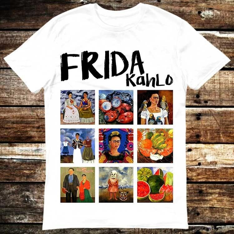 Frida Kahlo Artworks Paints Collage T-Shirt Frida Kahlo Artworks Paints Collage T-Shirt