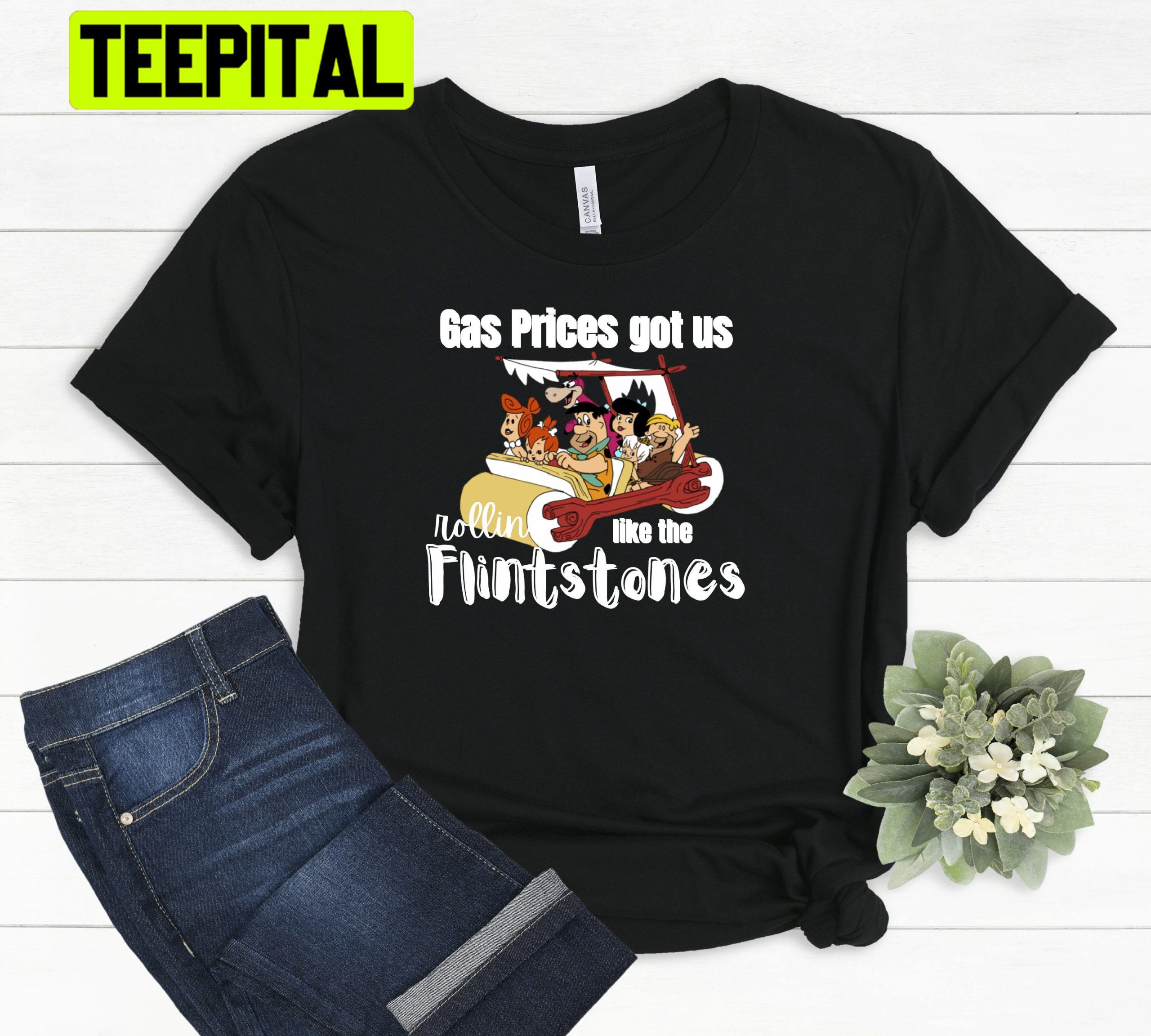 Gas Prices Rolling Like Then Flintstones Trending Unisex Shirt Gas Prices Rolling Like Then Flintstones Trending Unisex Shirt
