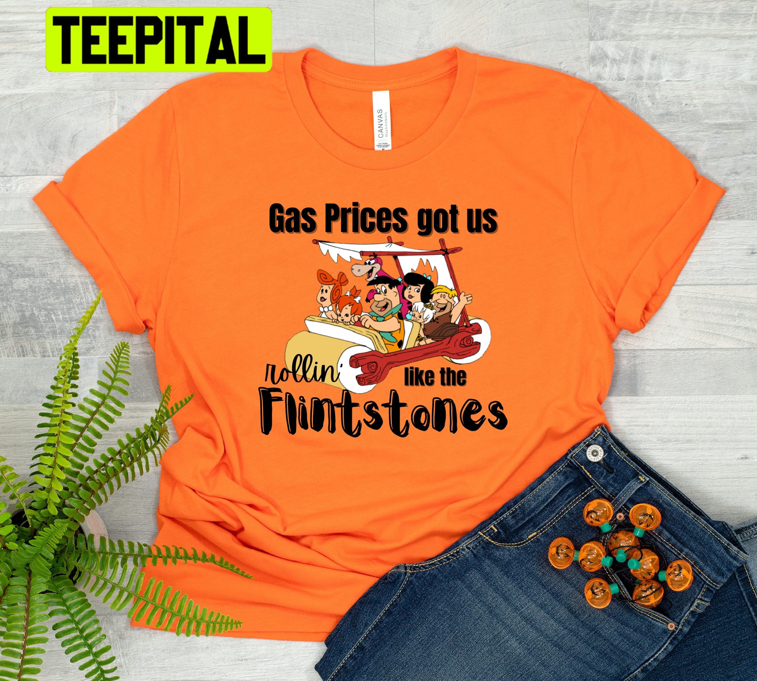 Gas Prices Rolling Like Then Flintstones Trending Unisex Shirt Gas Prices Rolling Like Then Flintstones Trending Unisex Shirt