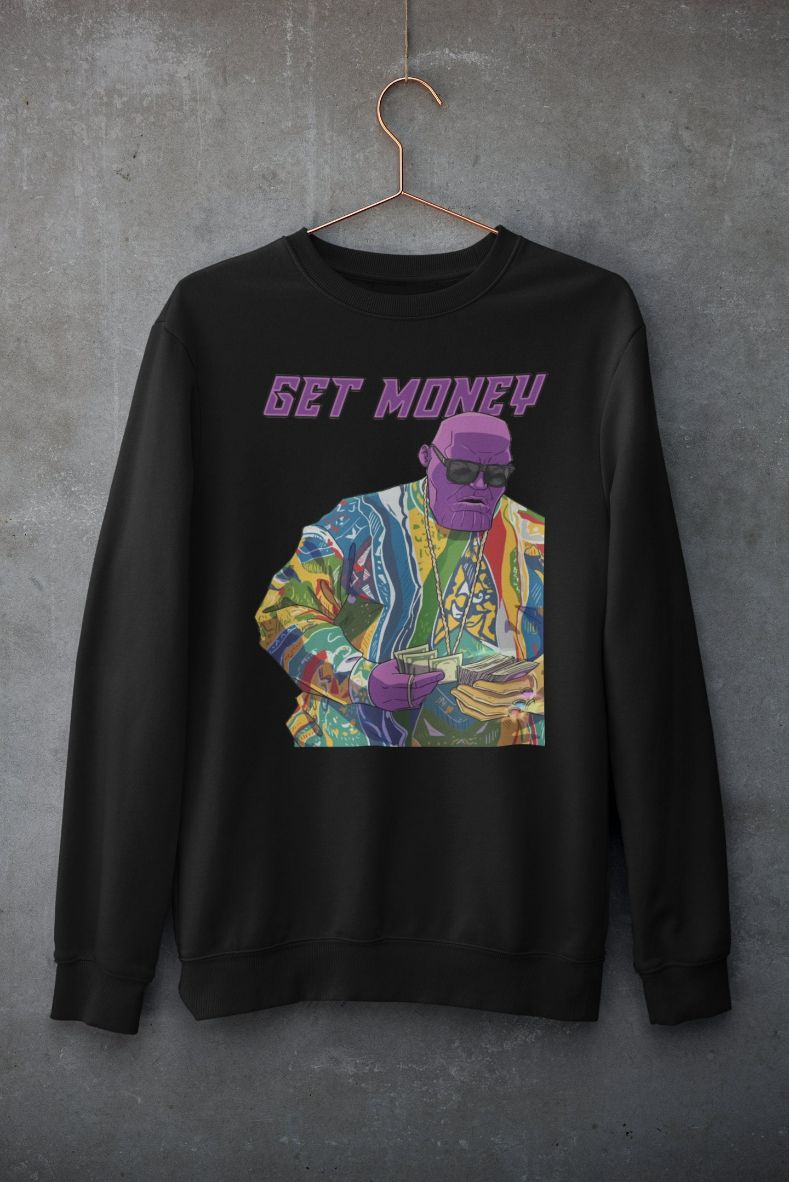 Get Money Comic Villain Hustler SweatShirt Get Money Comic Villain Hustler SweatShirt