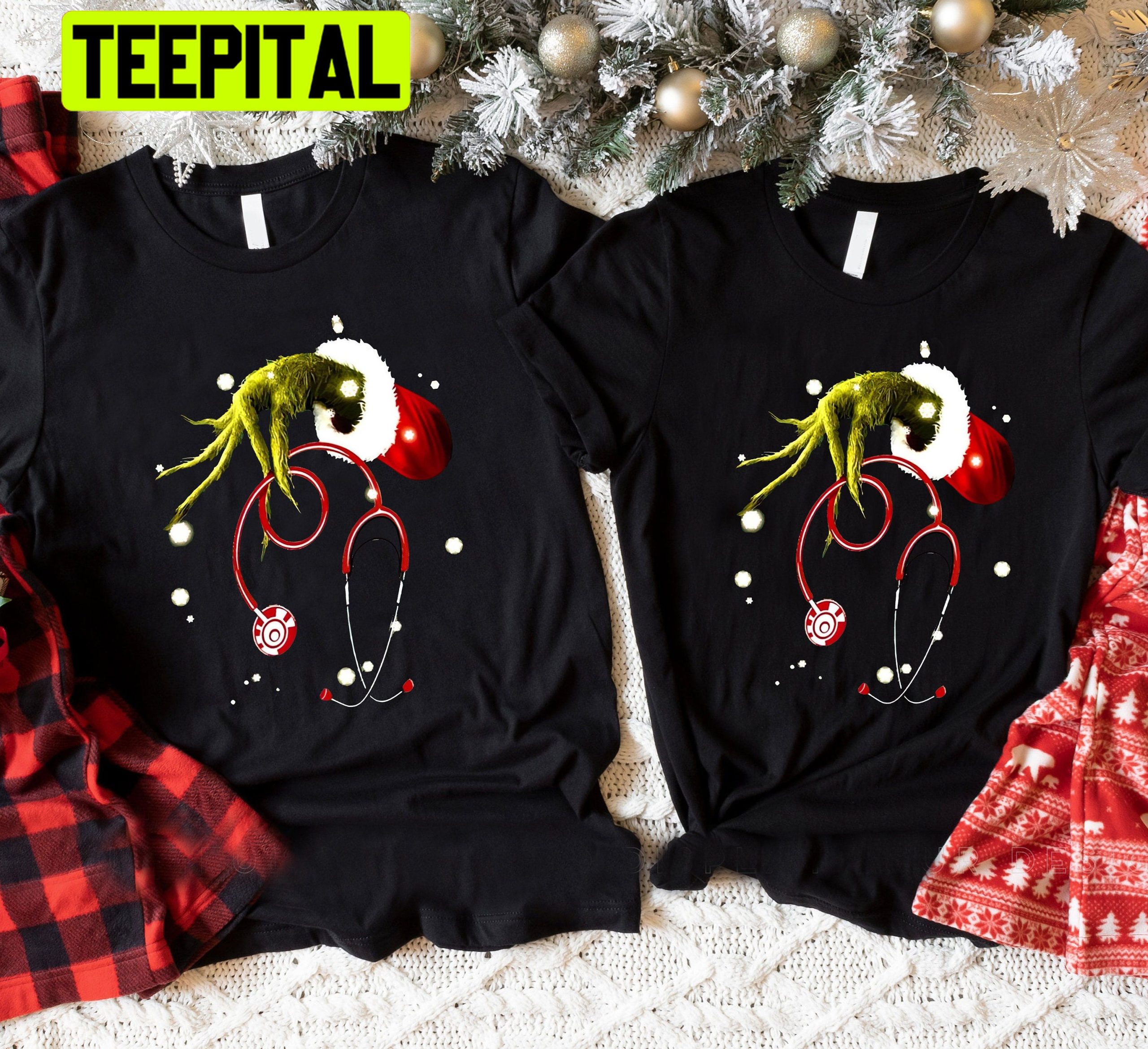 Grinch Holding Stethoscope Christmas Nurse Trending Unisex Shirt Grinch Holding Stethoscope Christmas Nurse Trending Unisex Shirt