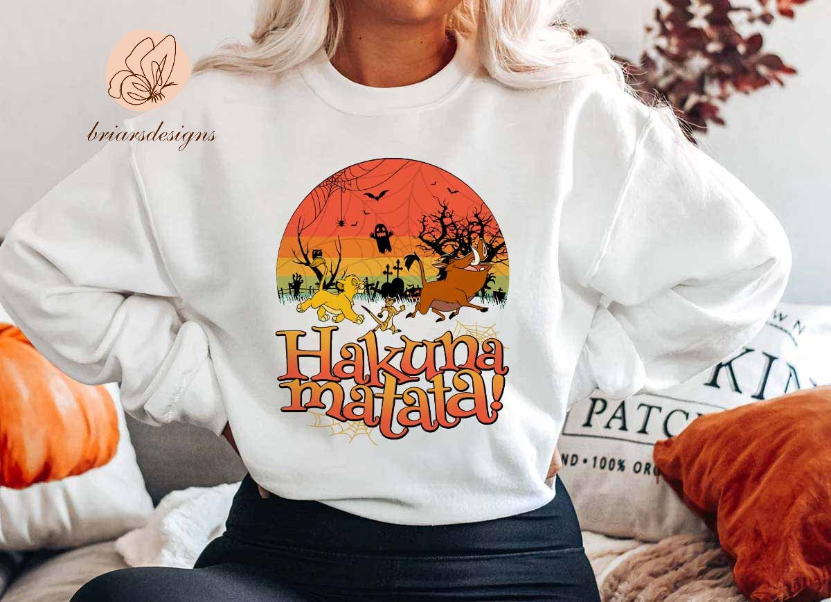 Hakuna Matata Lion King Simba Animal Kingdom Disney Halloween Unisex Sweatshirt Hakuna Matata Lion King Simba Animal Kingdom Disney Halloween Unisex Sweatshirt