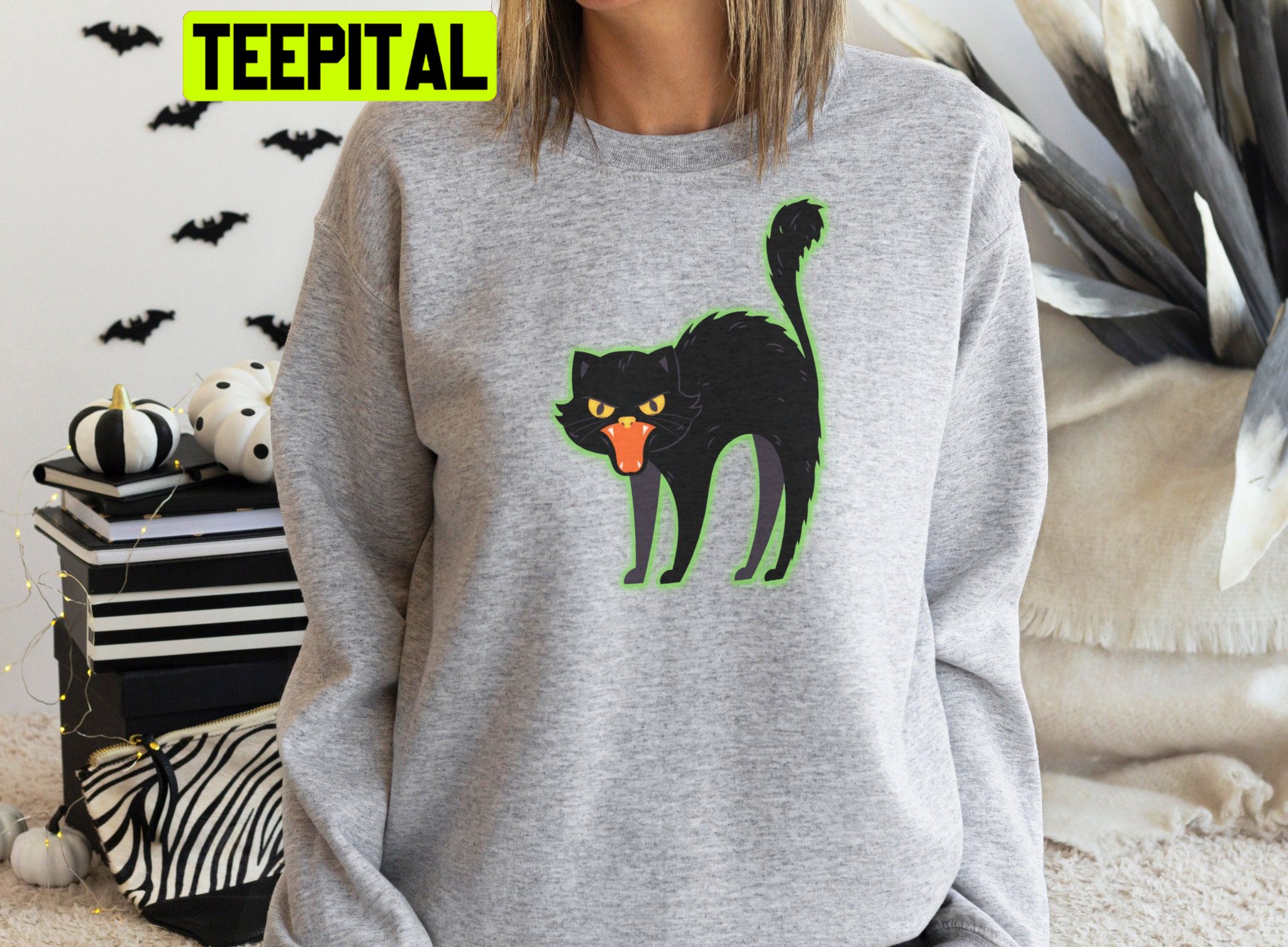 Halloween Black Cat Cat Lover Unisex Sweatshirt Halloween Black Cat Cat Lover Unisex Sweatshirt