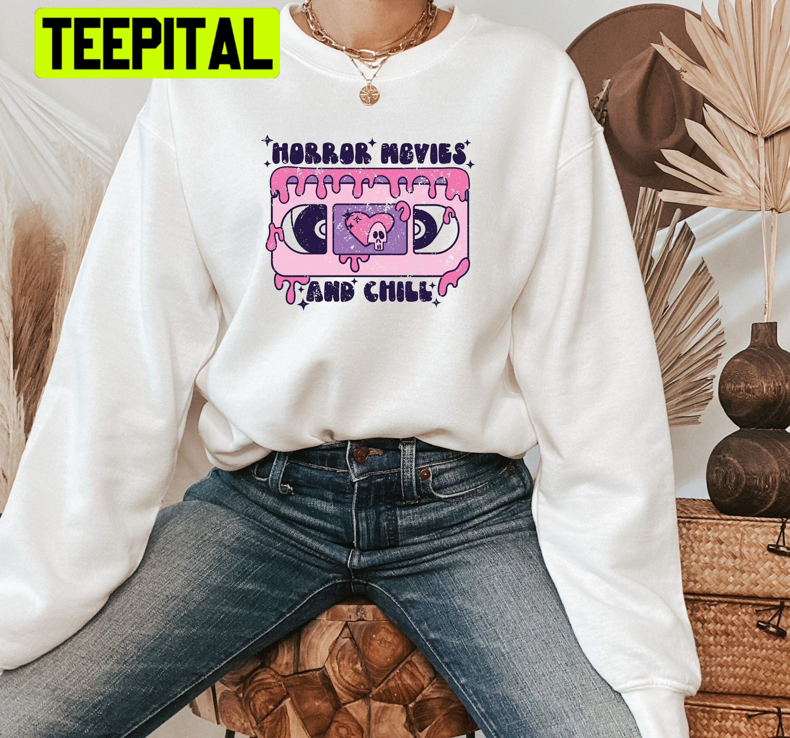 Halloween Horror Movie And Chill Trending Unisex Sweatshirt Halloween Horror Movie And Chill Trending Unisex Sweatshirt