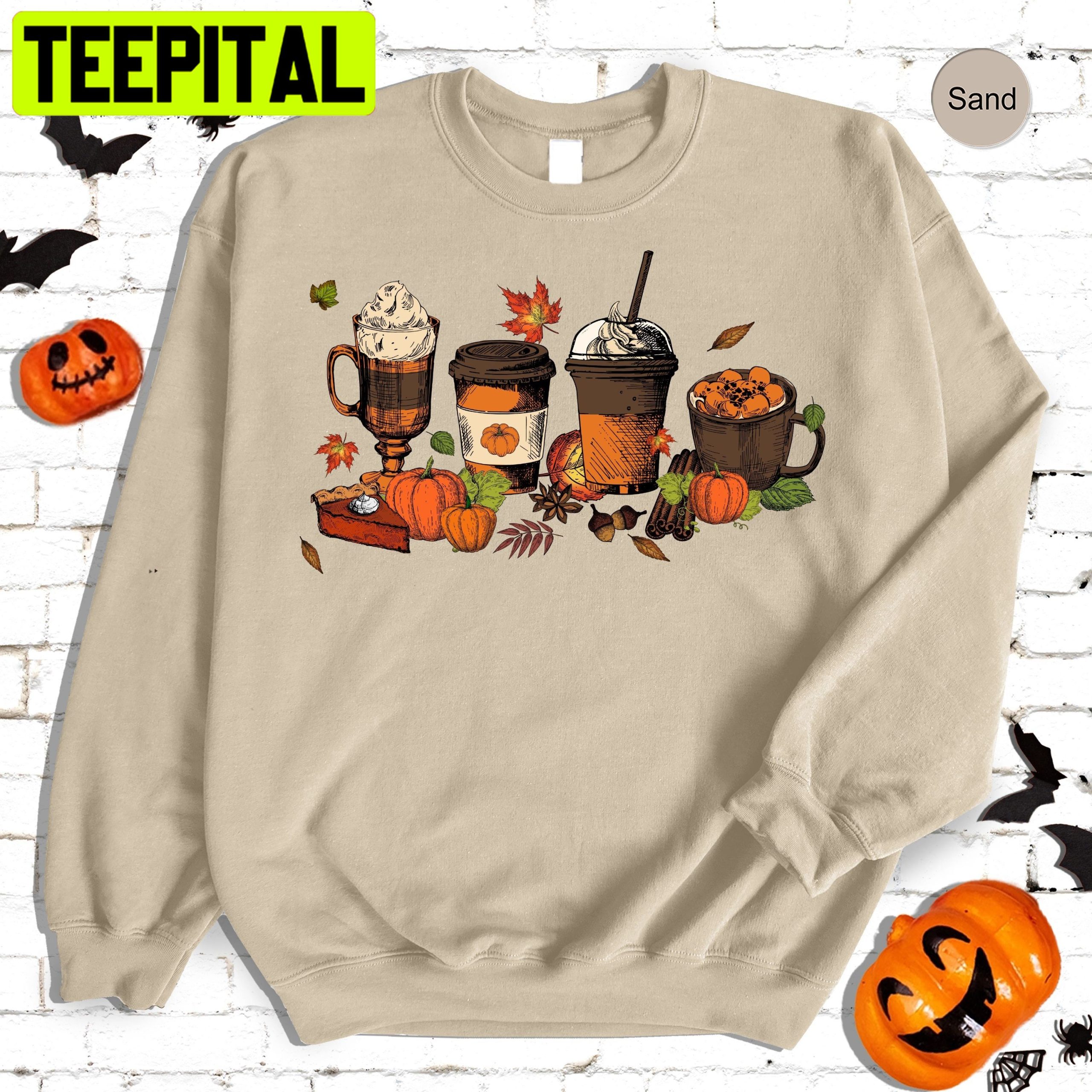 Halloween Pumpkin Latte Drink Cup Pumpkin Spice Thanksgiving Trending Unisex Sweatshirt Halloween Pumpkin Latte Drink Cup Pumpkin Spice Thanksgiving Trending Unisex Sweatshirt