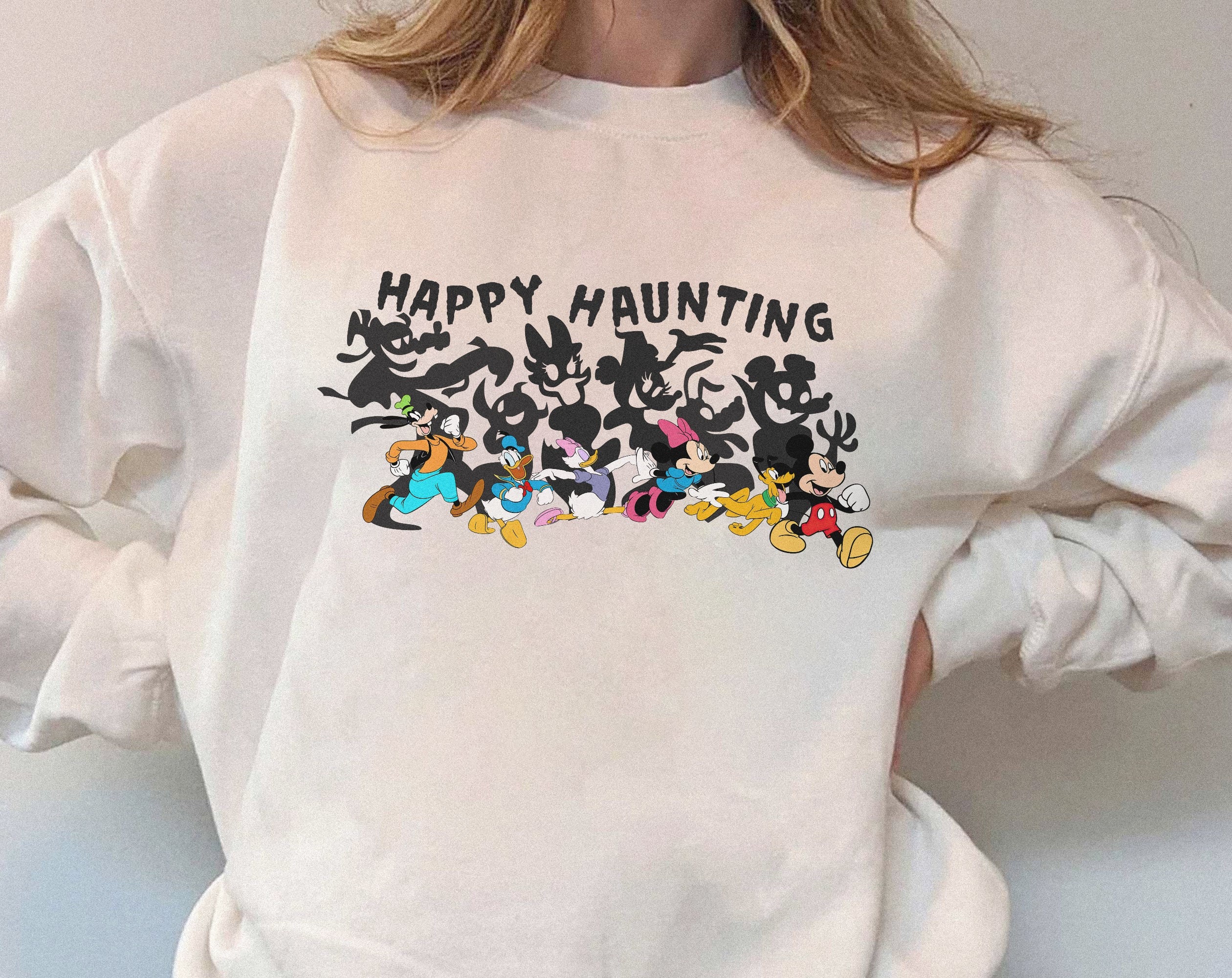Happy Haunting Vintage Retro Mickey Retro Disney Halloween Unisex Sweatshirt Happy Haunting Vintage Retro Mickey Retro Disney Halloween Unisex Sweatshirt