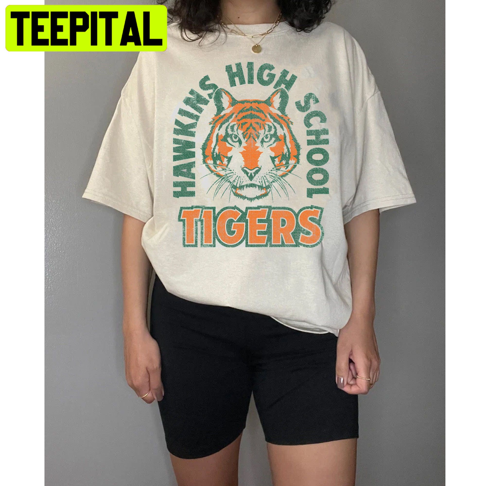 Hawkins High School Tiger Vintage Unisex T-Shirt Hawkins High School Tiger Vintage Unisex T-Shirt