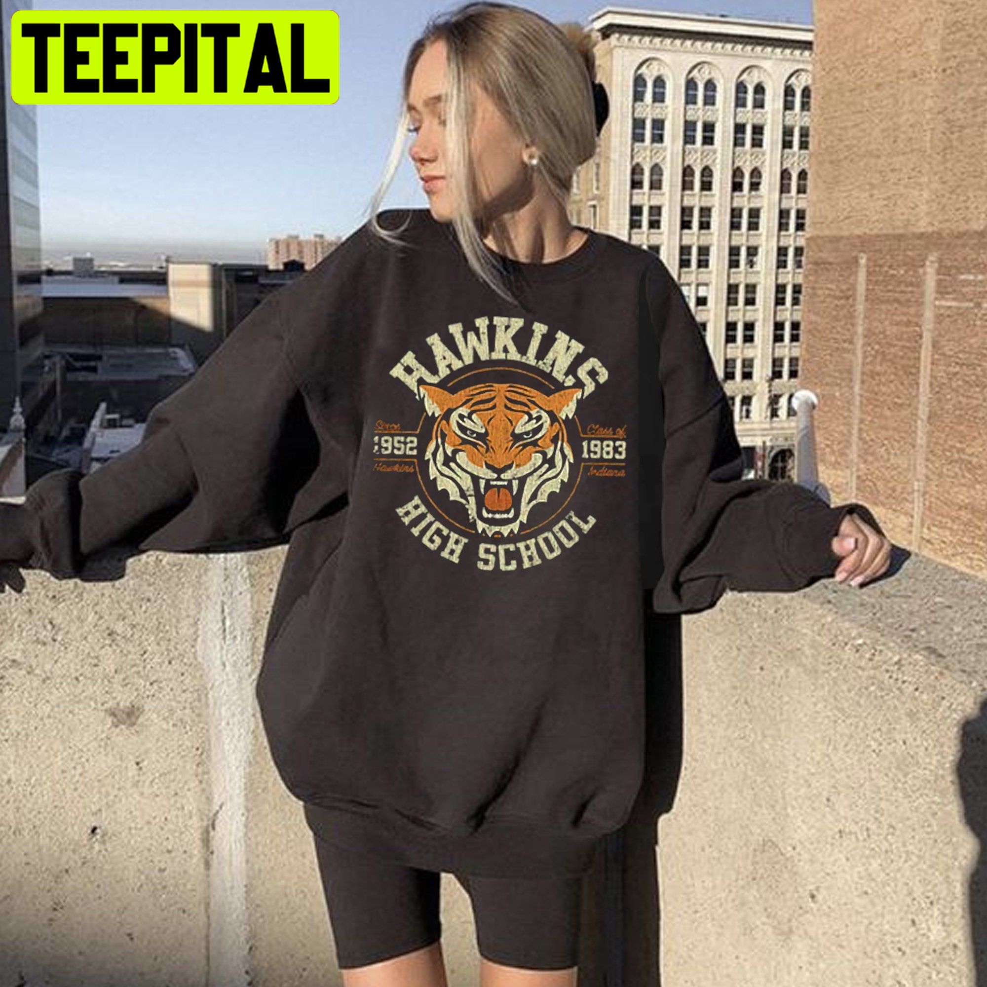 Hawkins Tiger High School Unisex Sweatshirt Hawkins Tiger High School Unisex Sweatshirt