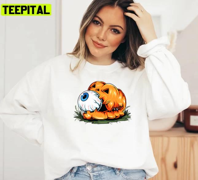Horror Art Of Pumpkin Eye Halloween Unisex Sweatshirt Horror Art Of Pumpkin Eye Halloween Unisex Sweatshirt