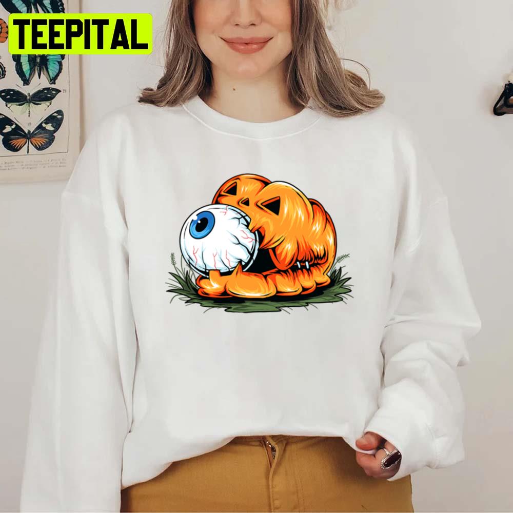Horror Art Of Pumpkin Eye Halloween Unisex Sweatshirt Horror Art Of Pumpkin Eye Halloween Unisex Sweatshirt
