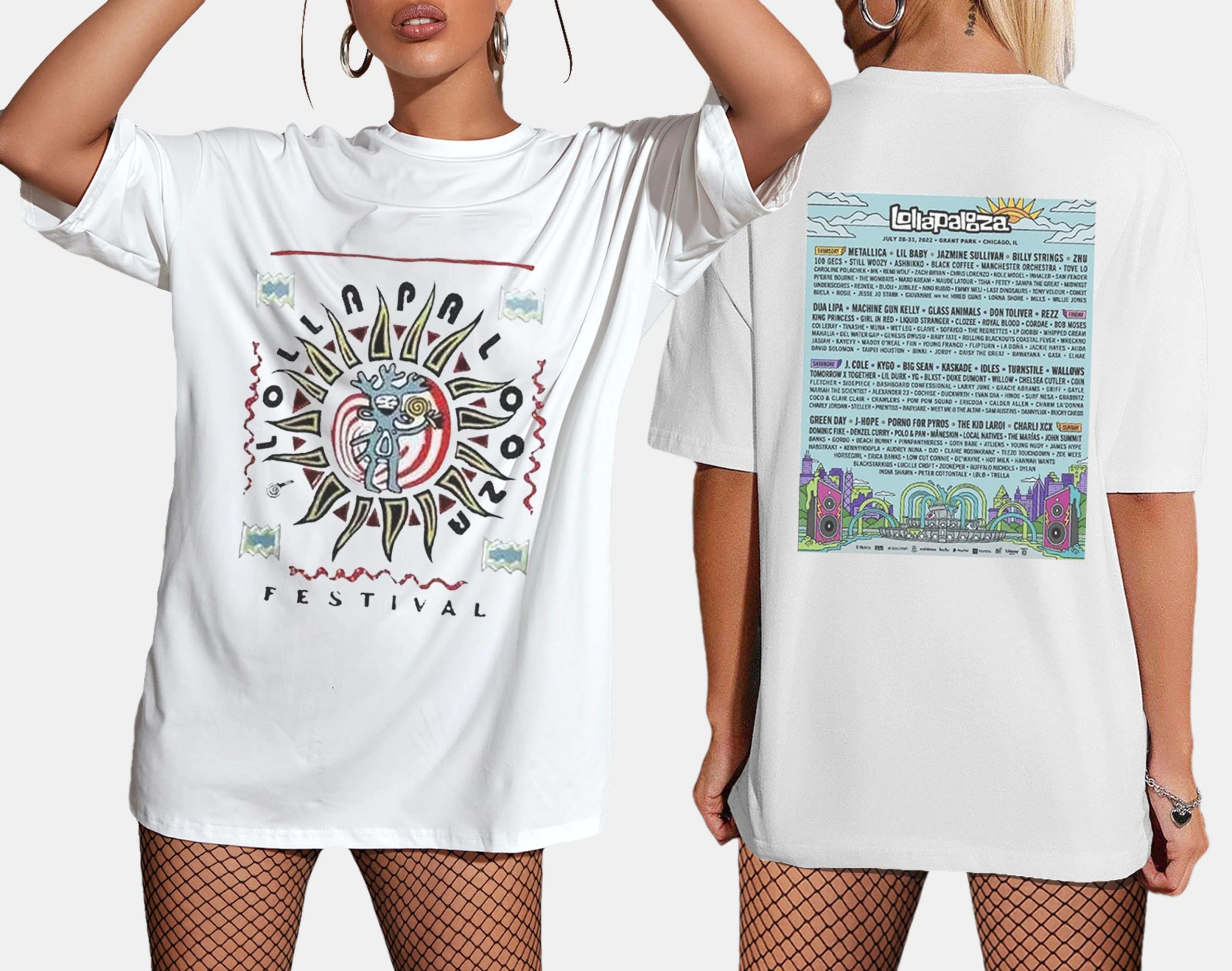 Hot Lollapalooza 2022 Music Festival New Art T-Shirt Hot Lollapalooza 2022 Music Festival New Art T-Shirt