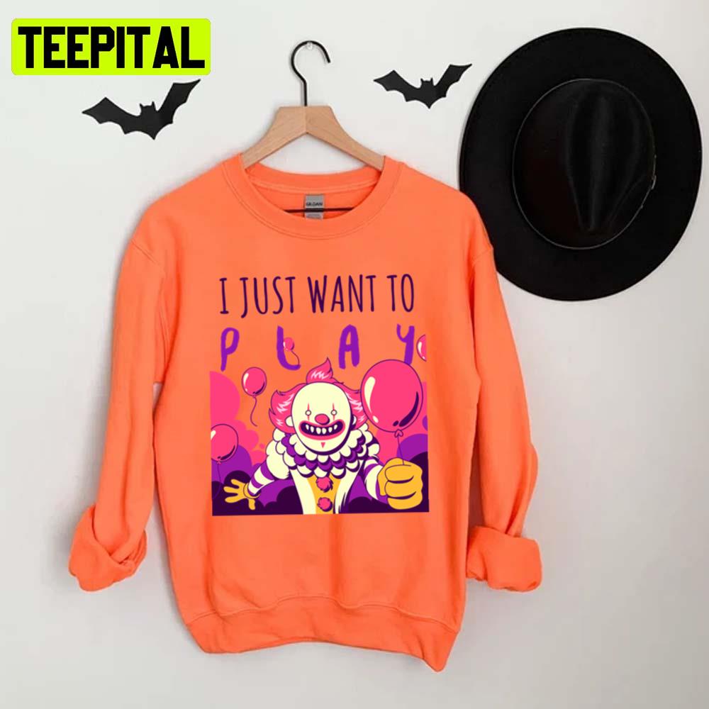I Just Want To Play Halloween Design Unisex T-Shirt I Just Want To Play Halloween Design Unisex T-Shirt