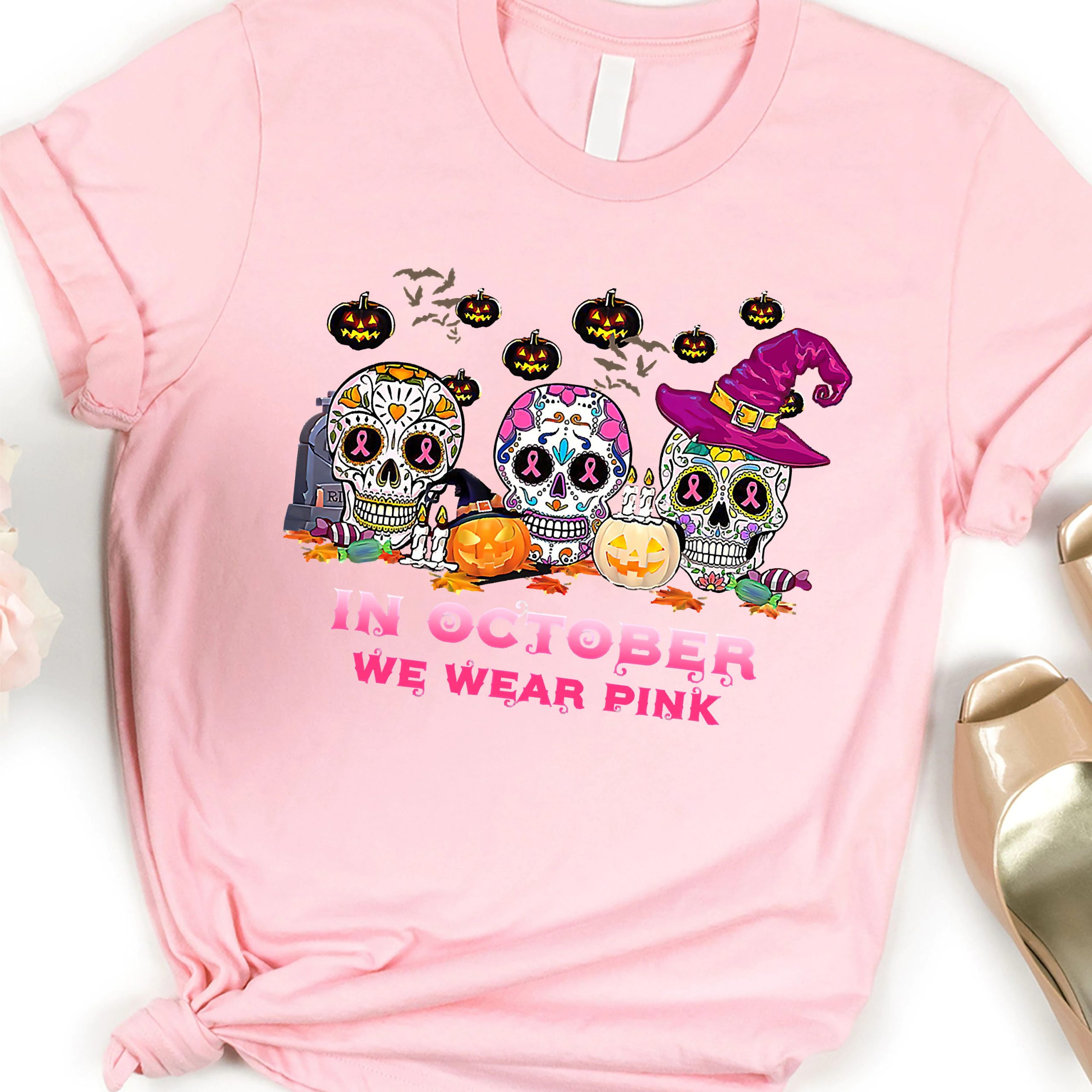 In October We Were Pink Ghost Face I'm A Survivor Scream Disney Halloween New Art T-Shirt In October We Were Pink Ghost Face I'm A Survivor Scream Disney Halloween New Art T-Shirt