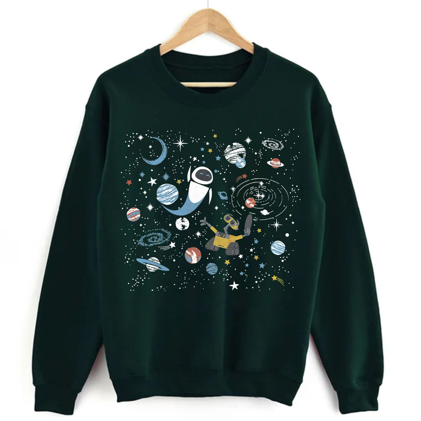 In Space Graphic Wall-E Pixar Disney Sweatshirt In Space Graphic Wall-E Pixar Disney Sweatshirt