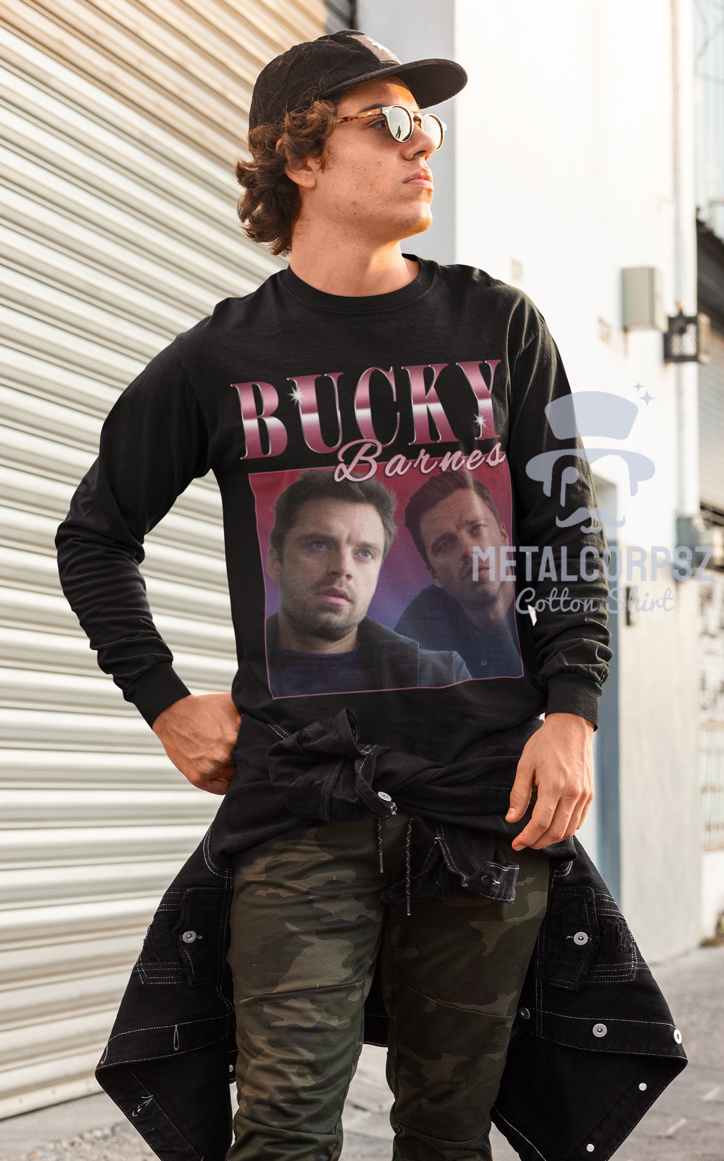Inspired 90 Bucky Barnes Winter Soldier Marvel Unisex T-Shirt Inspired 90 Bucky Barnes Winter Soldier Marvel Unisex T-Shirt