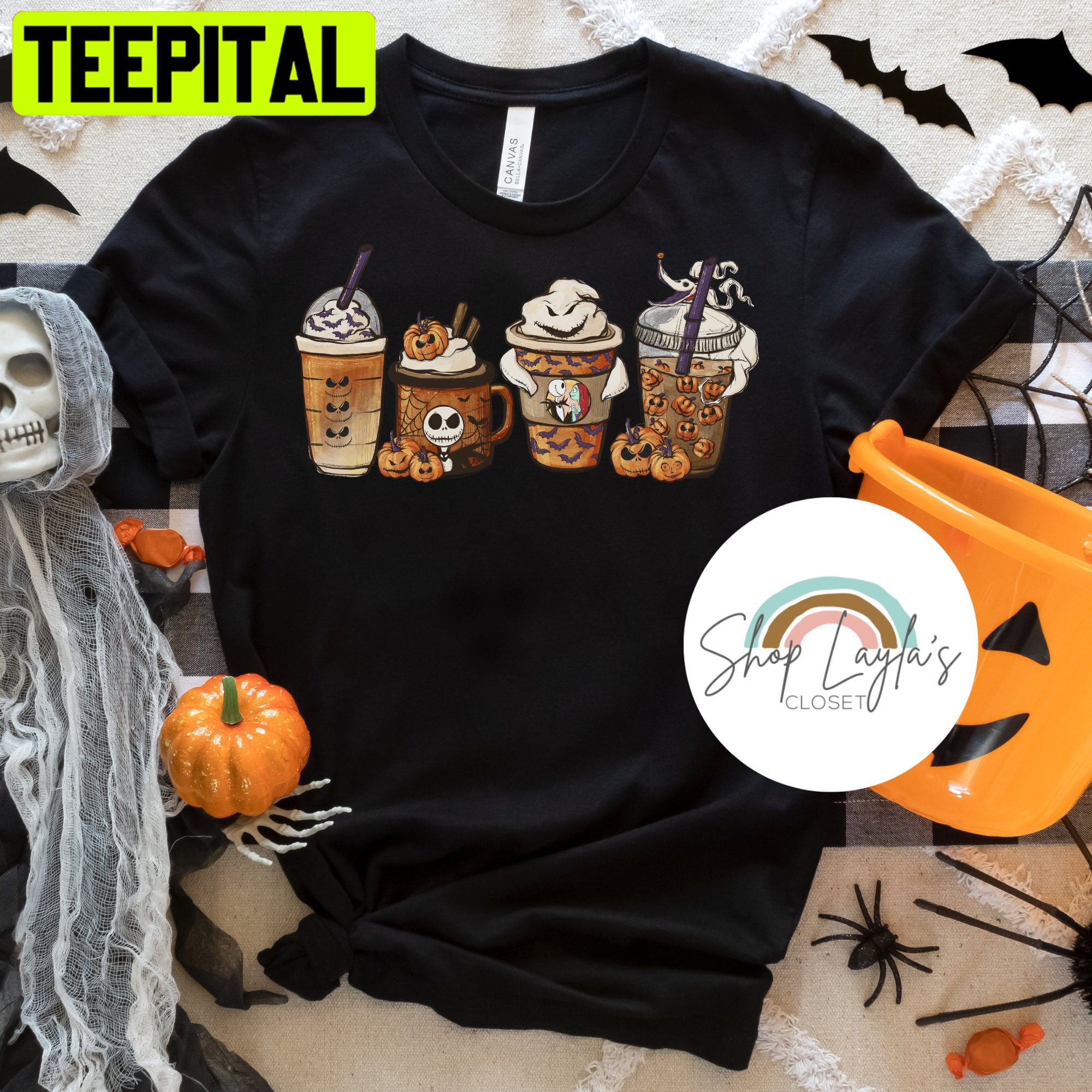 Jack Skellington Nightmare Before Christmas Coffee Cute Halloween Unisex T-Shirt Jack Skellington Nightmare Before Christmas Coffee Cute Halloween Unisex T-Shirt