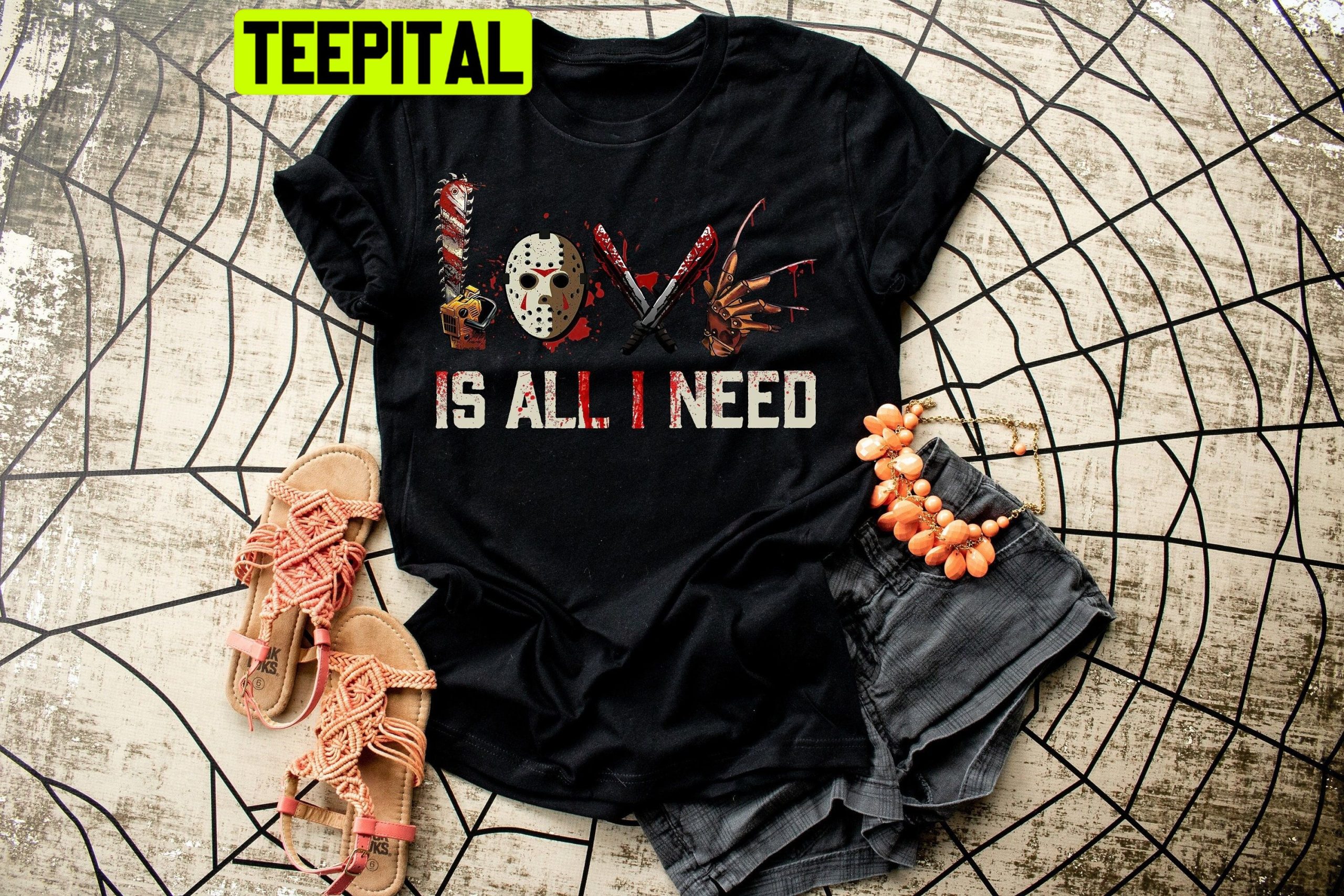 Jackson Horror Love Is All I Need Halloween Trending Unisex T-Shirt Jackson Horror Love Is All I Need Halloween Trending Unisex T-Shirt