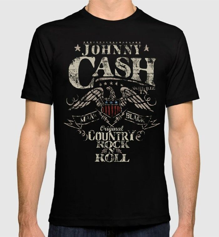 Johnny Cash Man in Black T-Shirt Johnny Cash Man in Black T-Shirt