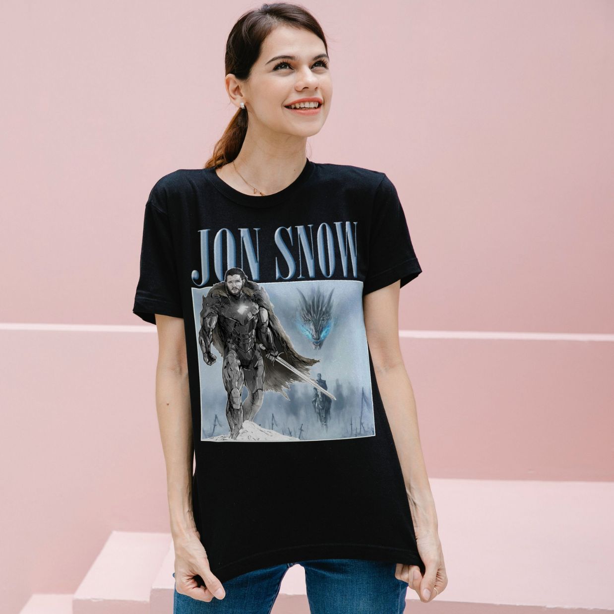 Jon Snow Homage Retro 90s Vintage T-Shirt Jon Snow Homage Retro 90s Vintage T-Shirt