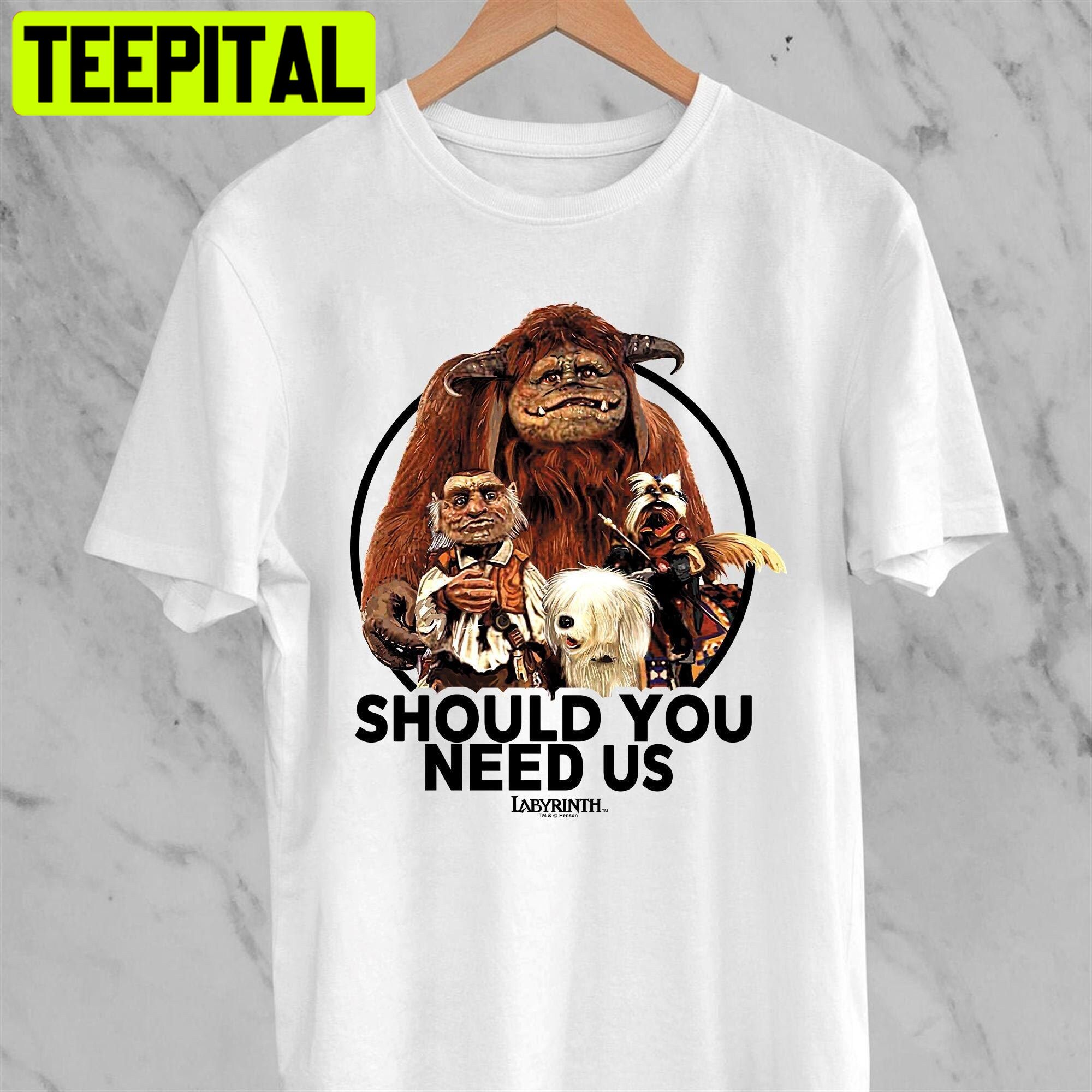 Labyrinth Should You Need Us Cult Film 80s Fantasy Vintage Unisex T-Shirt Labyrinth Should You Need Us Cult Film 80s Fantasy Vintage Unisex T-Shirt