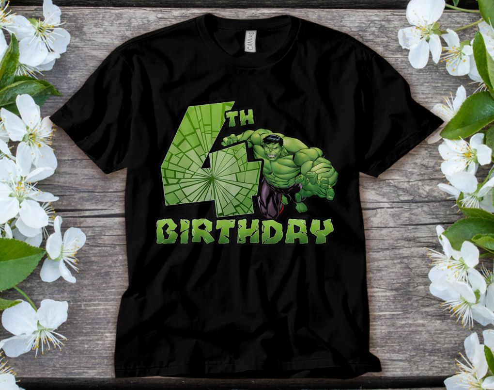 Marvel Avengers Hulk Smash 4th Birthday T-Shirt Marvel Avengers Hulk Smash 4th Birthday T-Shirt