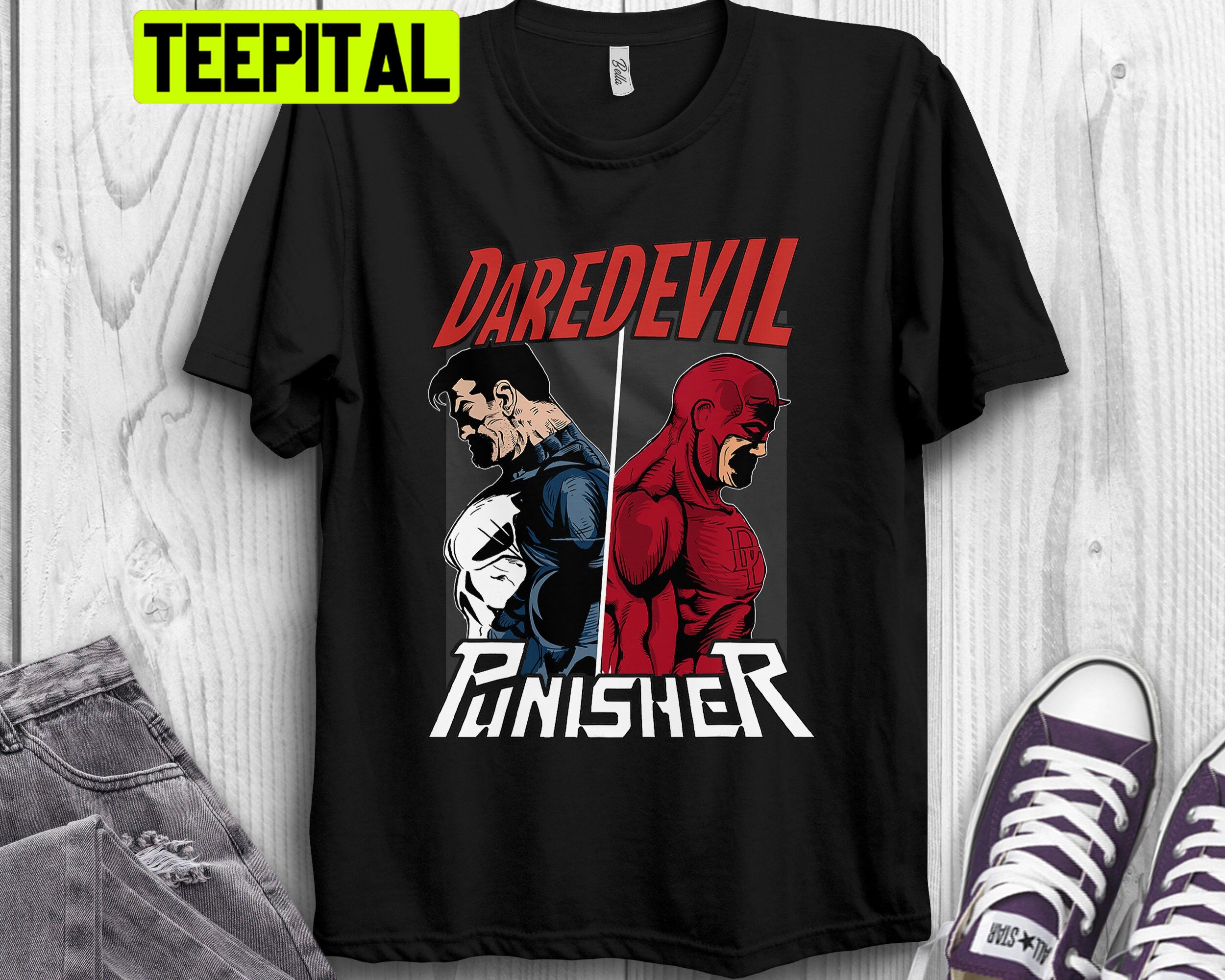 Marvel Daredevil The Punisher Only One Way Graphic Trending Unisex T-Shirt Marvel Daredevil The Punisher Only One Way Graphic Trending Unisex T-Shirt