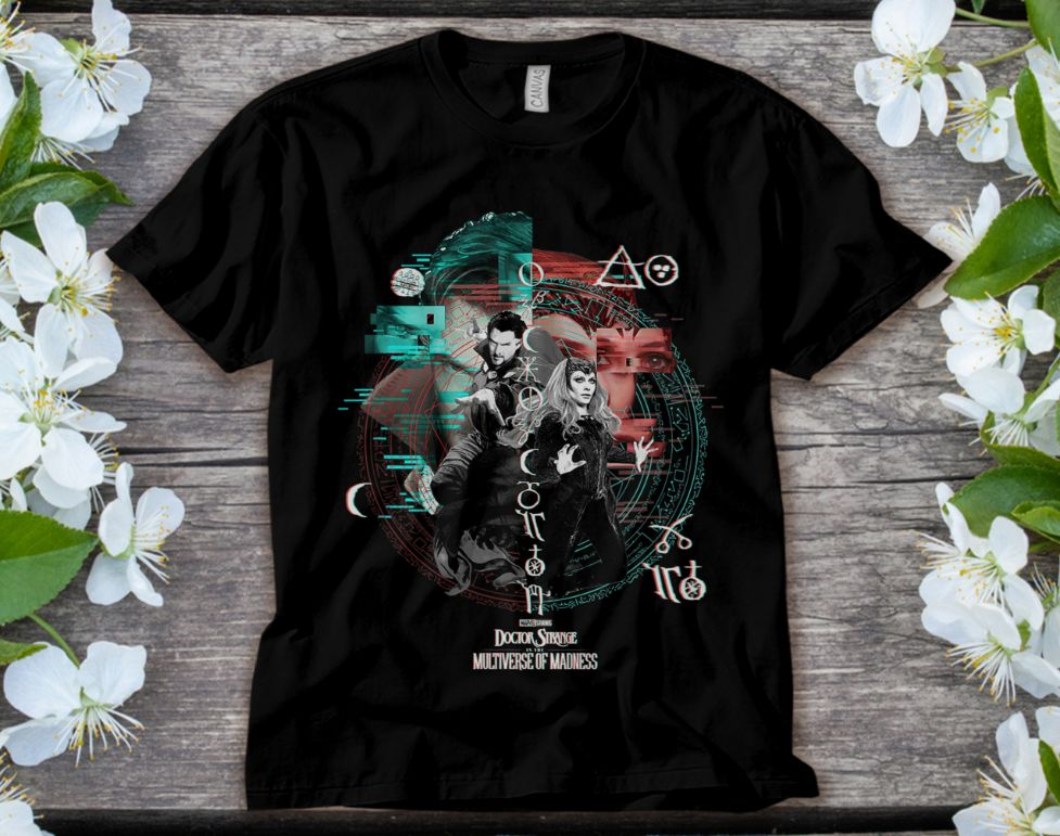 Marvel Doctor Strange 2 Strange And Scarlet Witch In The Multiverse Of Madness Glitch Unisex Adult T-Shirt Marvel Doctor Strange 2 Strange And Scarlet Witch In The Multiverse Of Madness Glitch Unisex Adult T-Shirt