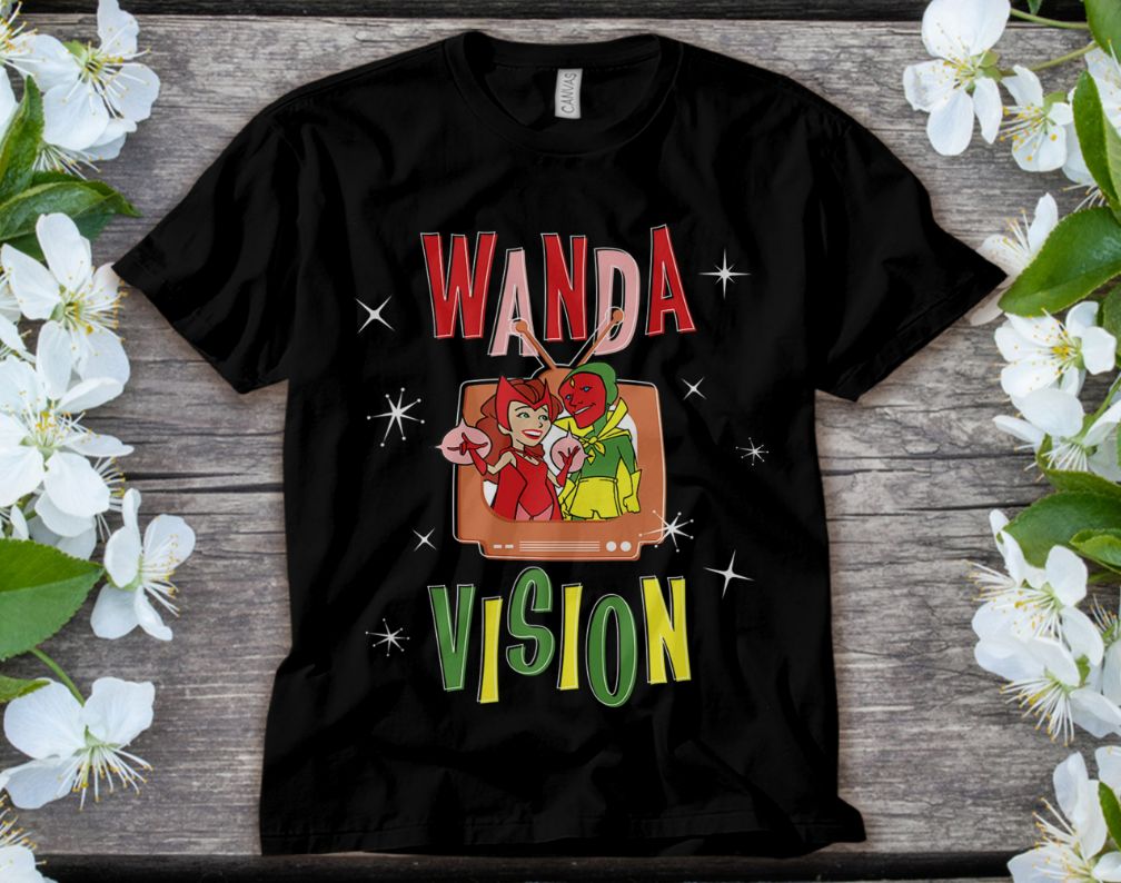 Marvel WandaVision Wanda Vision Retro TV Artwork T-Shirt Marvel WandaVision Wanda Vision Retro TV Artwork T-Shirt
